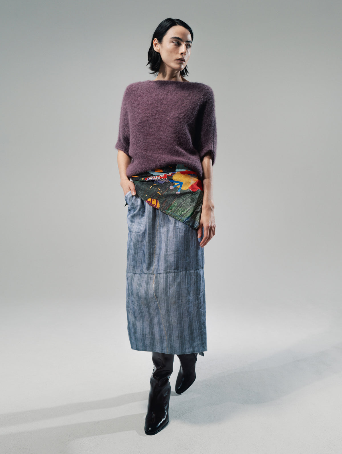 Talking Walls Caro Fray Corduroy pencil skirt fray