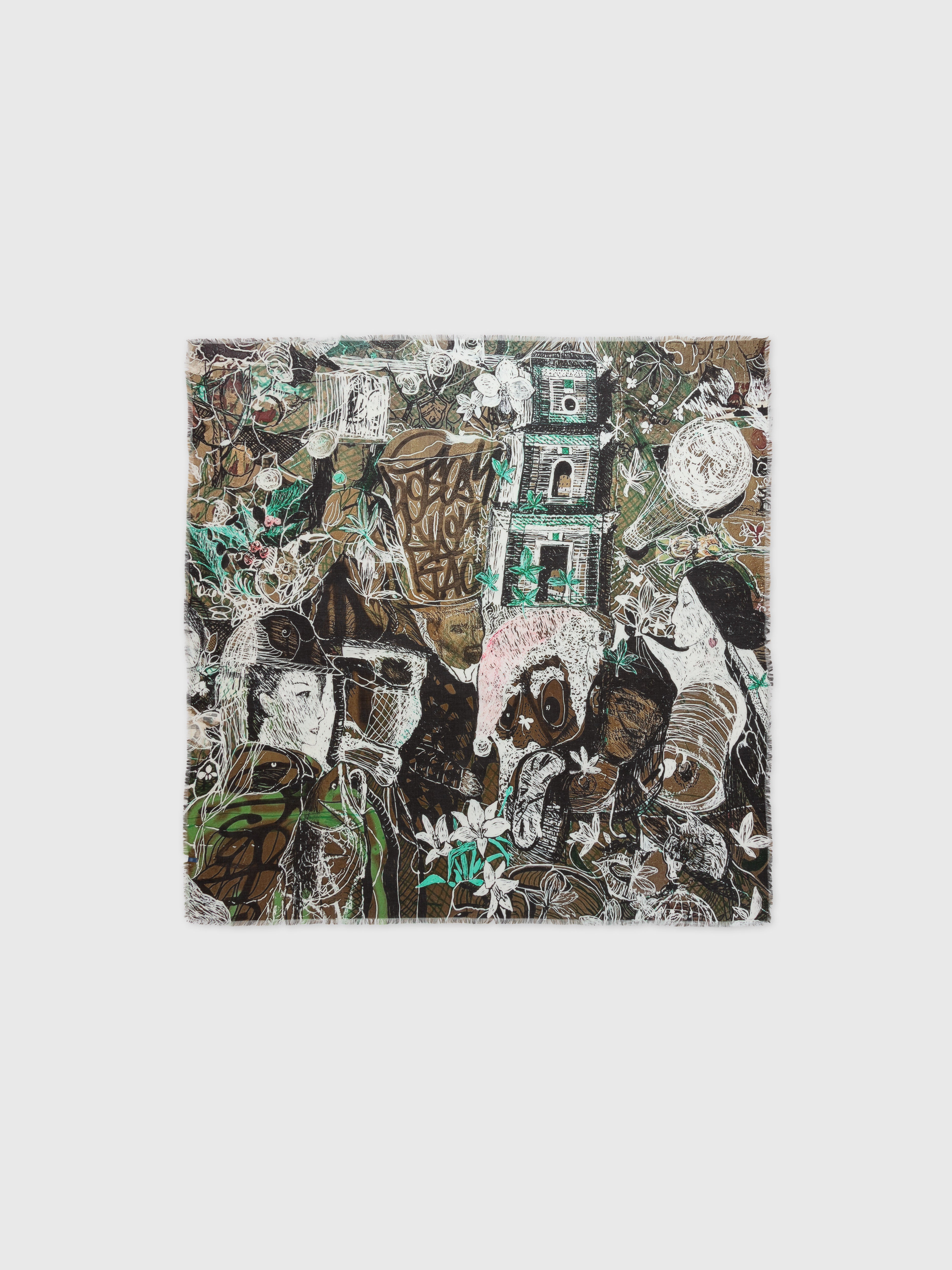 Talking Walls Ela Scratch Single face square scarf scratch