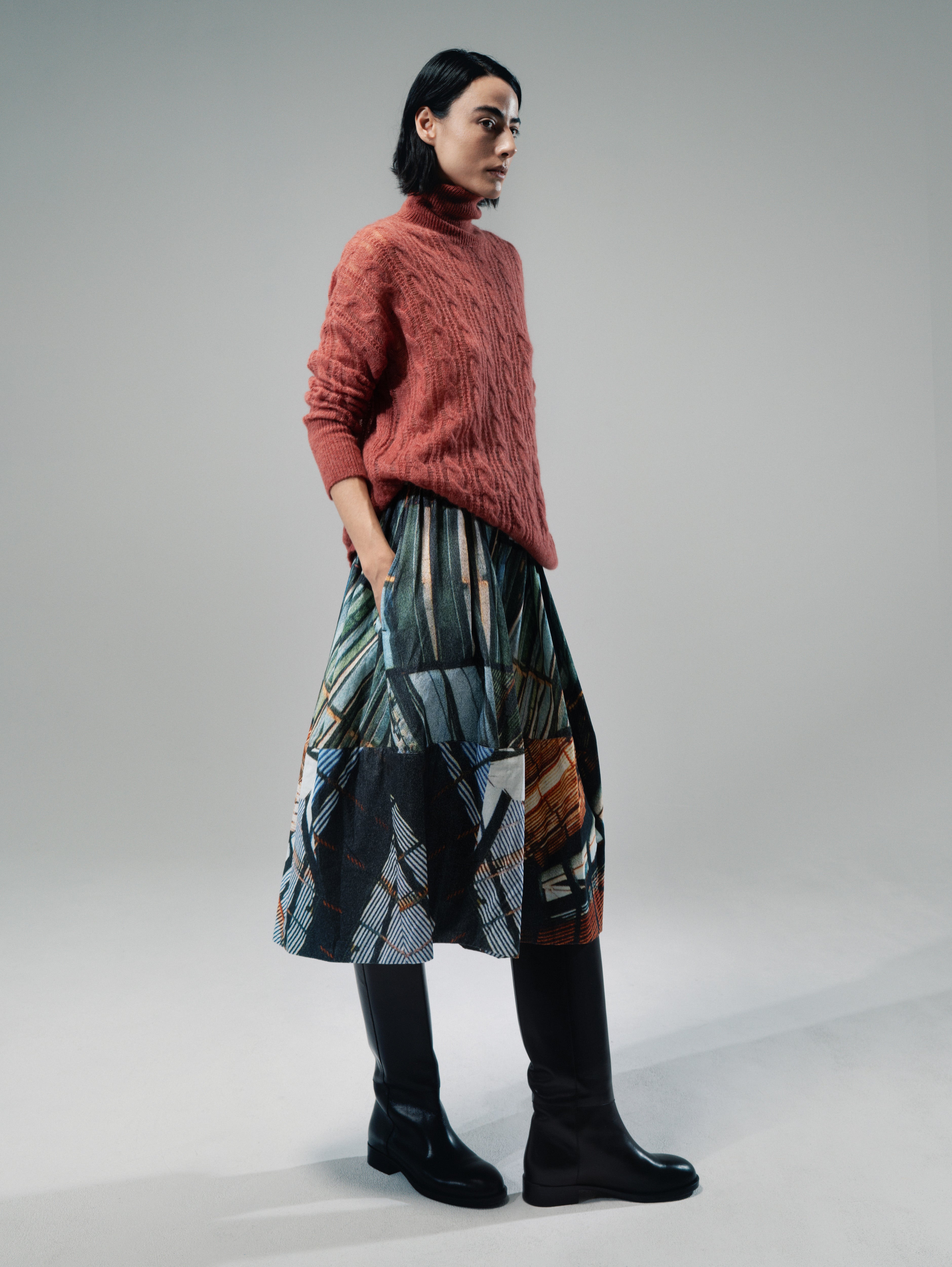 Talking Walls Nona Caleidoscope Midi Skirt caleidoscope