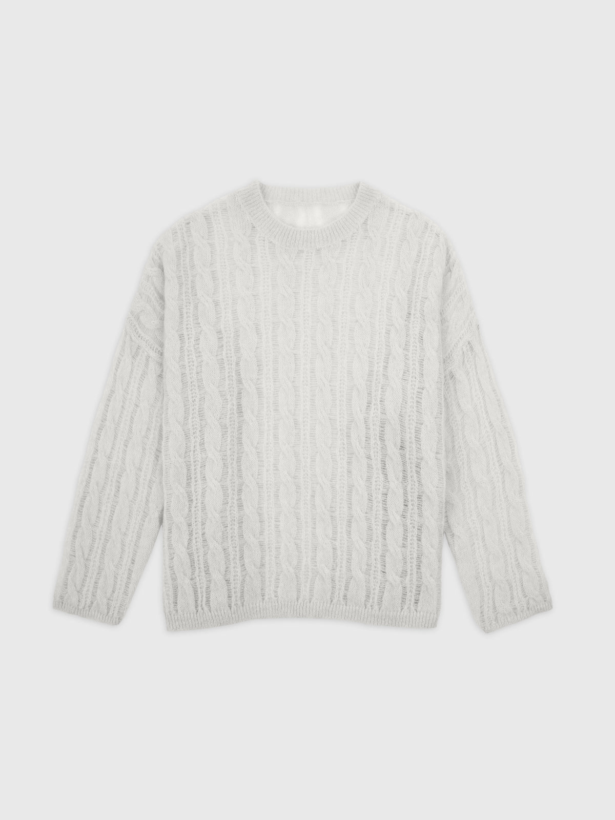 Talking Walls Rani Cables Crewneck knit sweater plaster grey