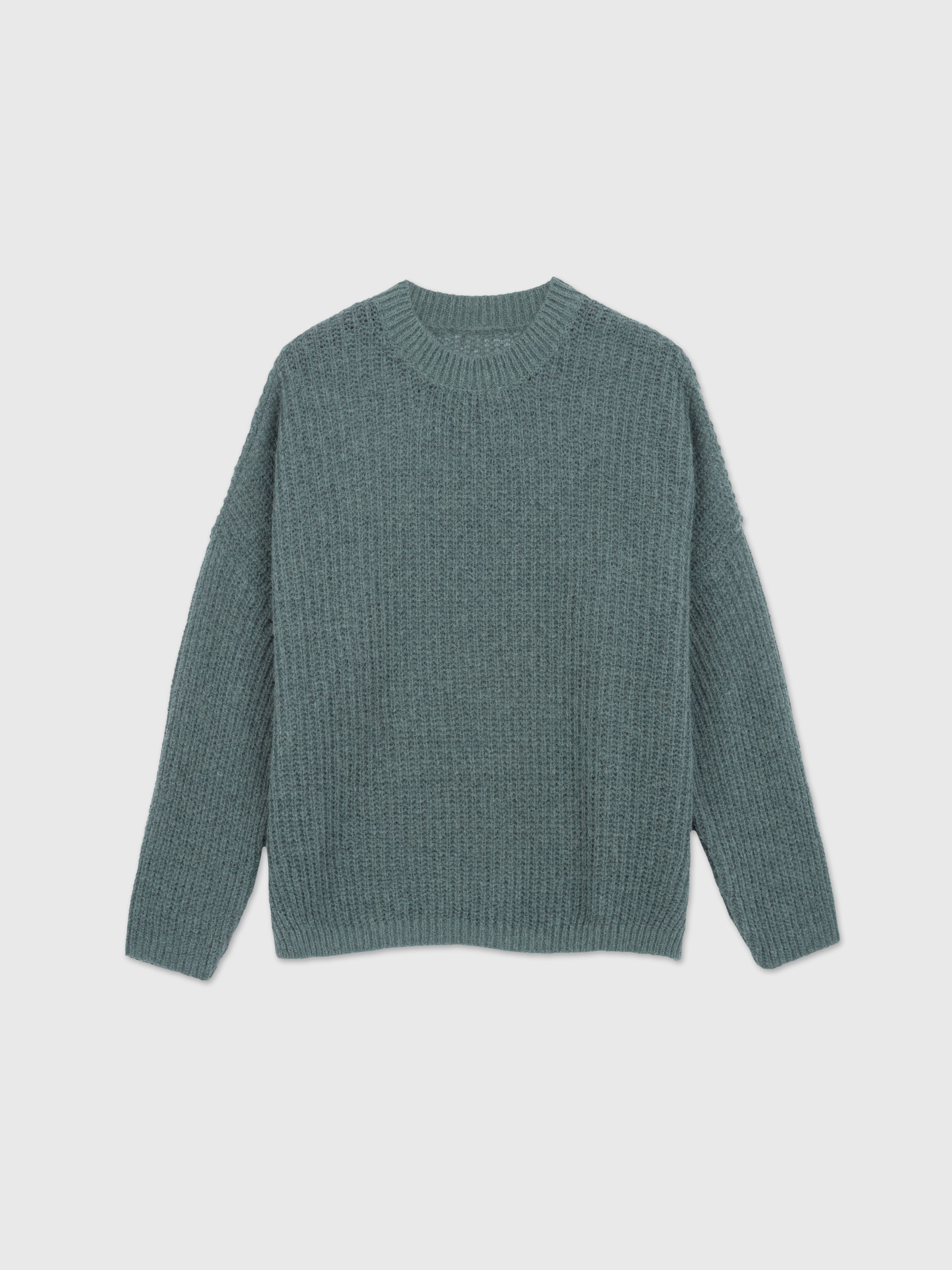 Talking Walls Rani Perlata Crewneck knit sweater creek green