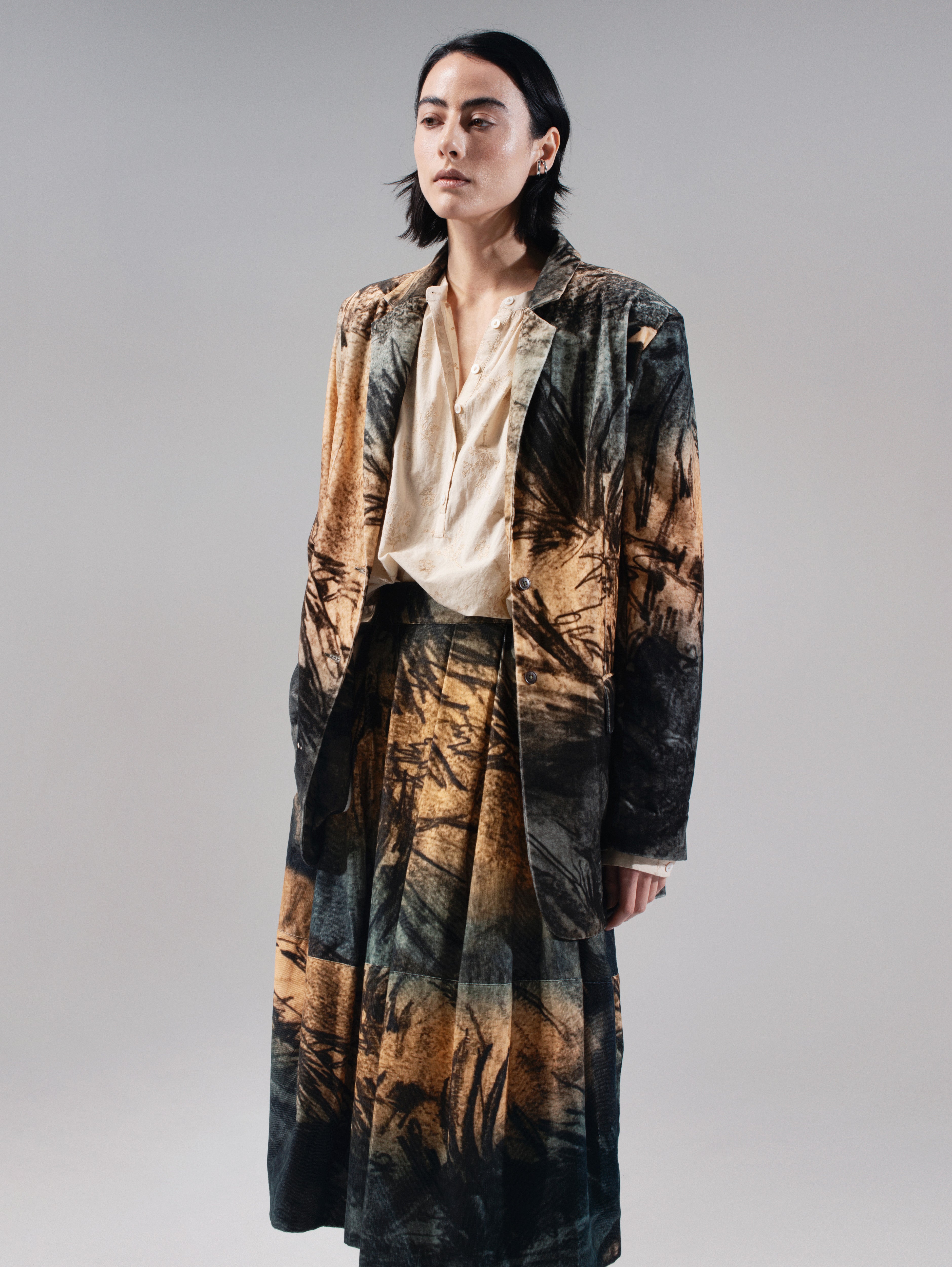Talking Walls Thérèse creek Cotton velvet blazer creek