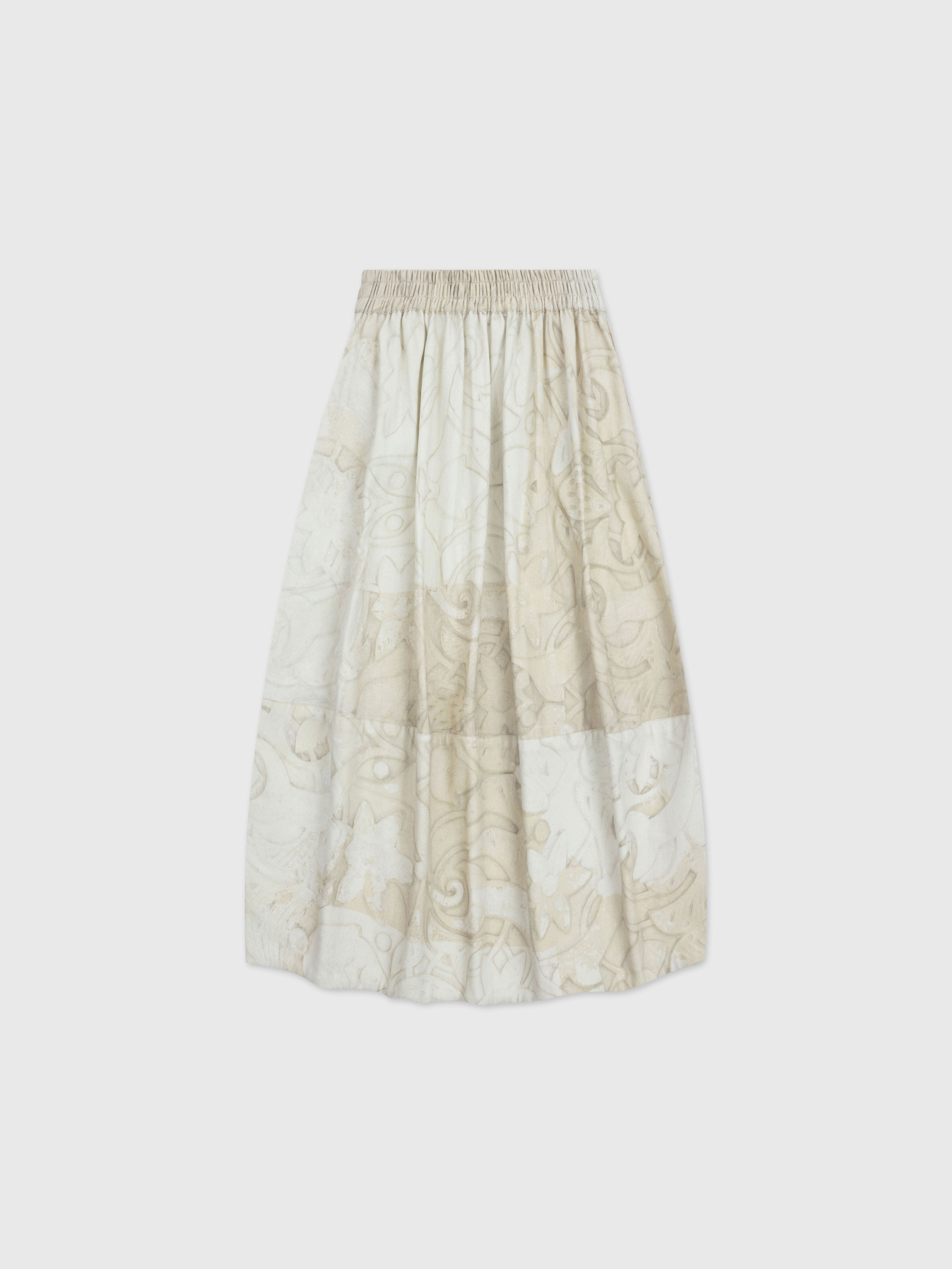 Talking Walls Zaza Chalk A-line midi skirt chalk