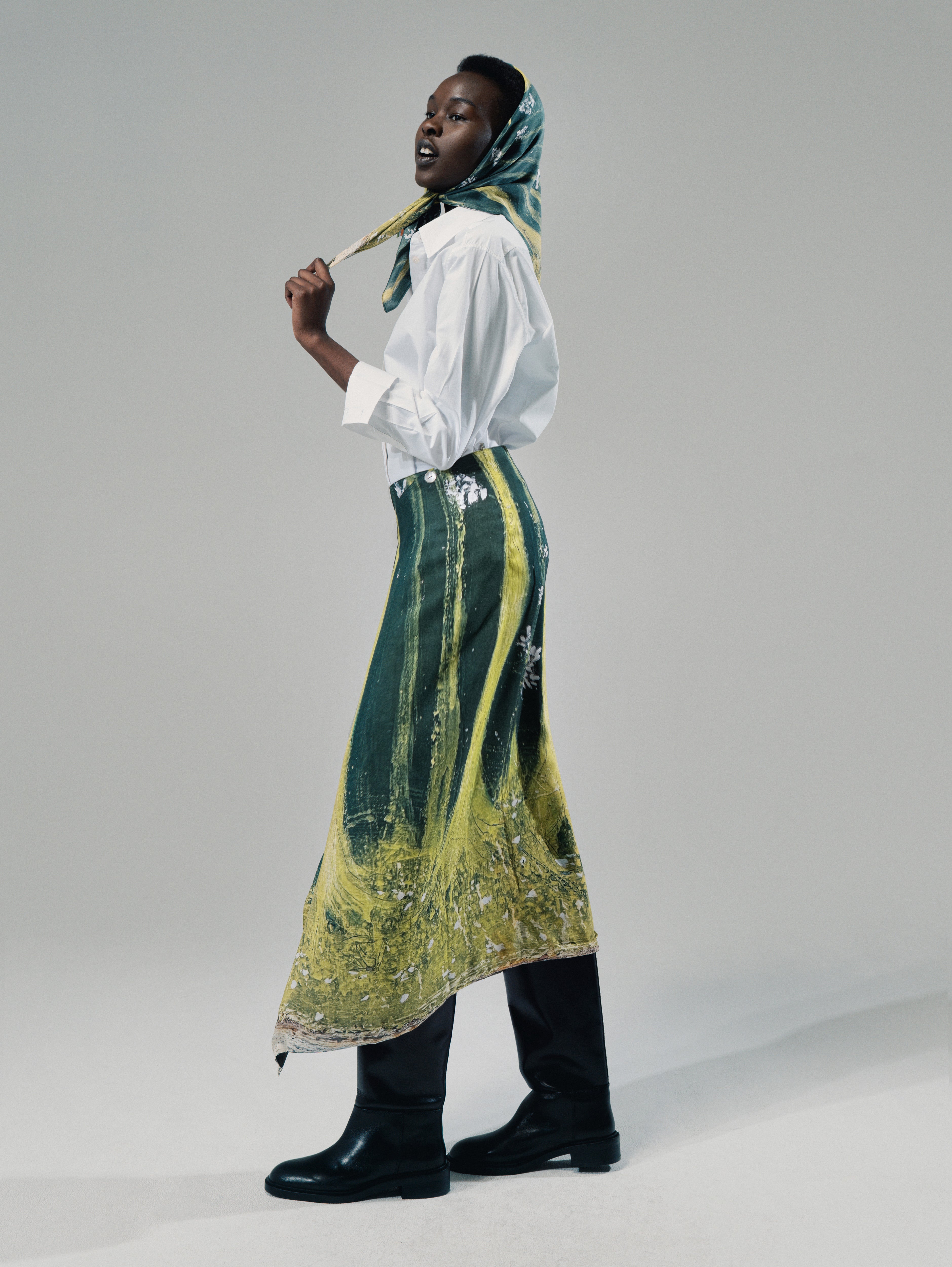 Talking Walls Zoé Woods Scratch Midi double sided, reversible wrap skirt woods scratch