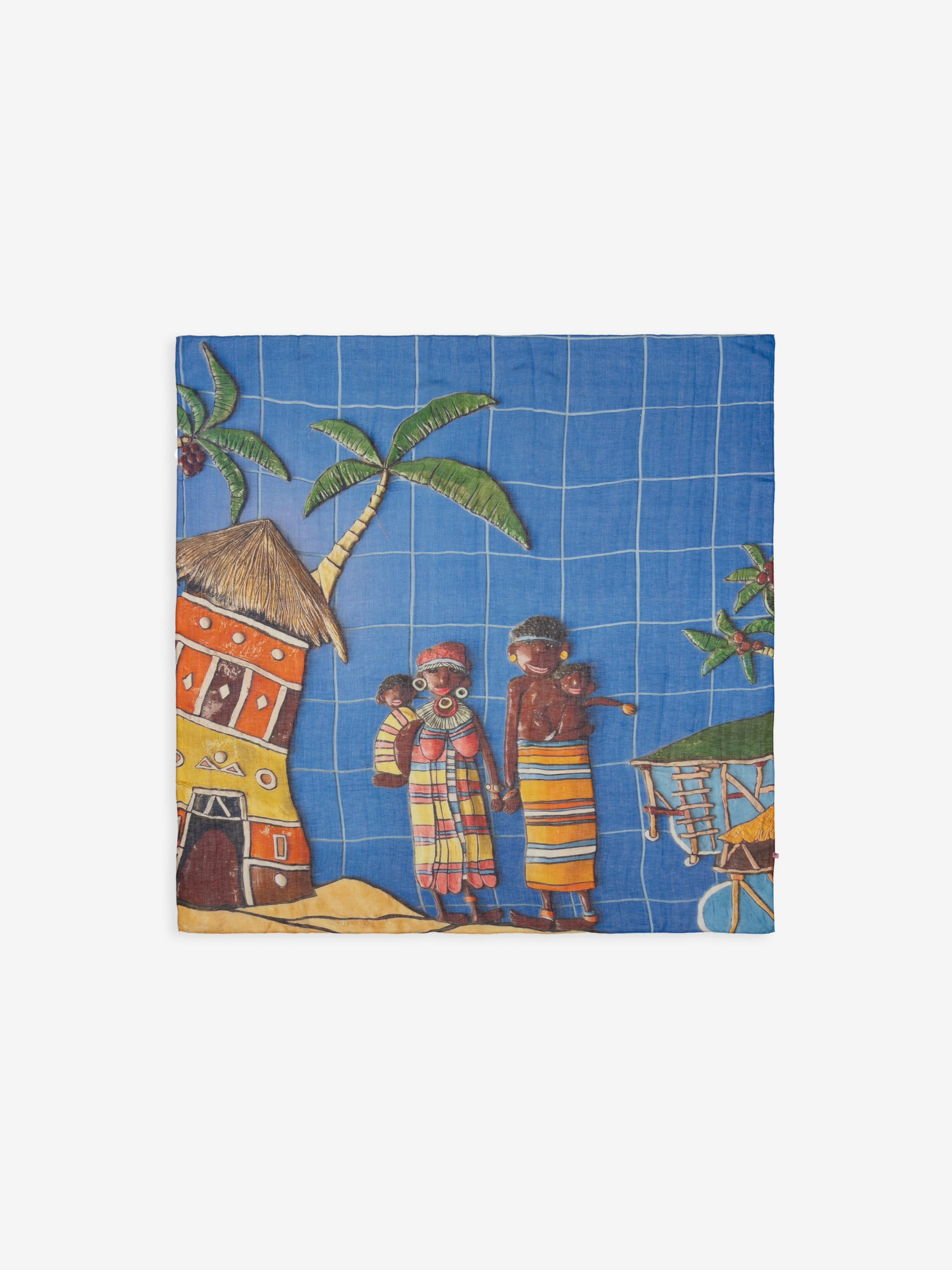 Talking Walls alba monsieur et madame single face square scarf monsieur et madame
