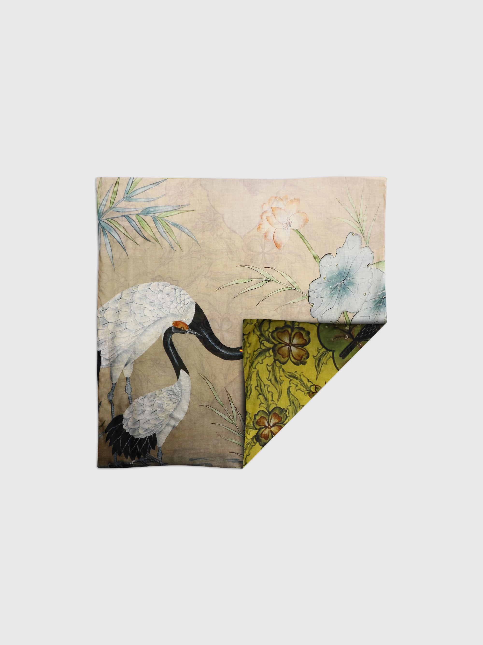 Talking Walls ava double face double face square scarf crane and finch