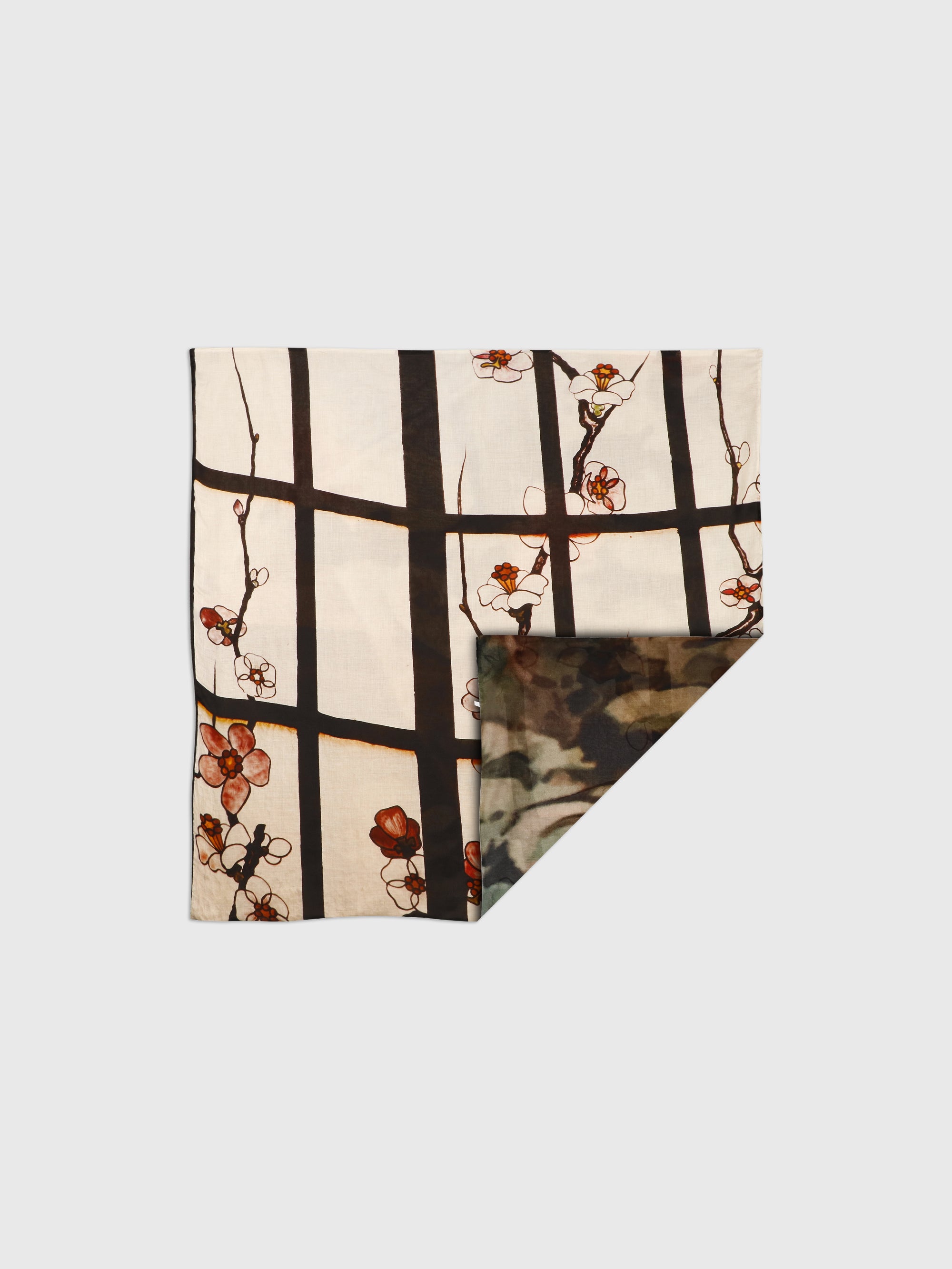 Talking Walls ava double face double face square scarf fleurs d' alexandrakis