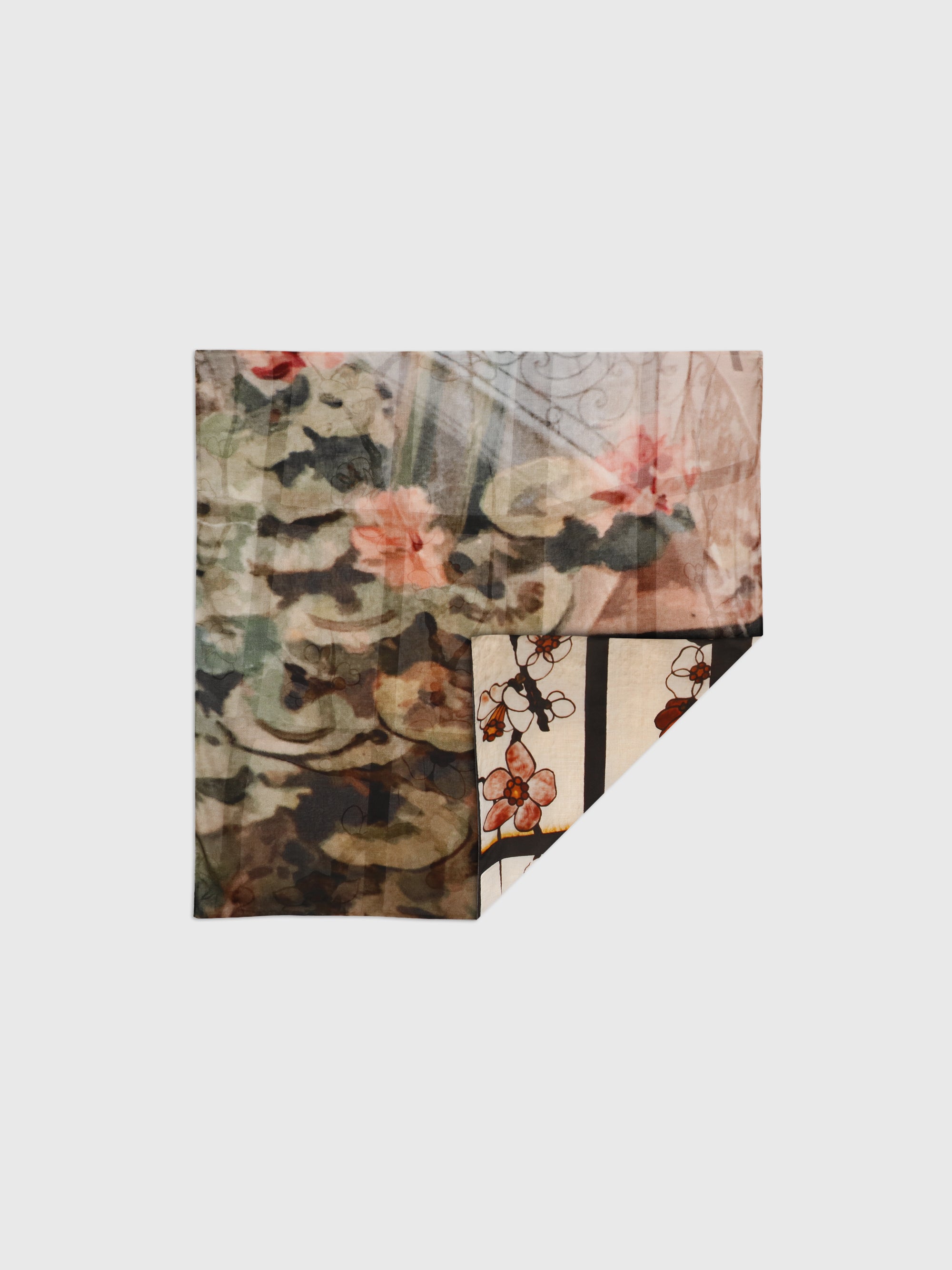 Talking Walls ava double face double face square scarf fleurs d' alexandrakis