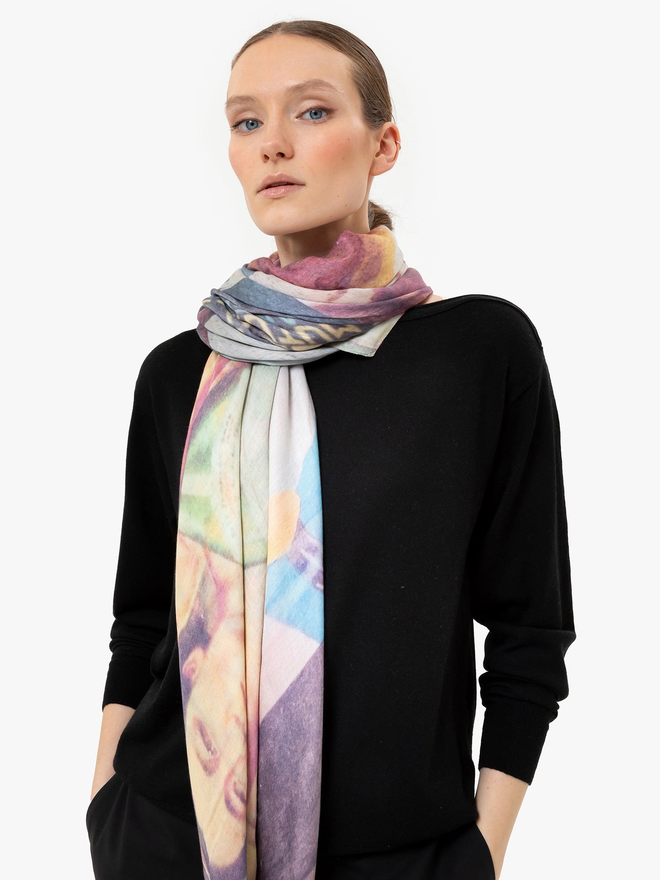 Talking Walls ava double face double face square scarf hollywood