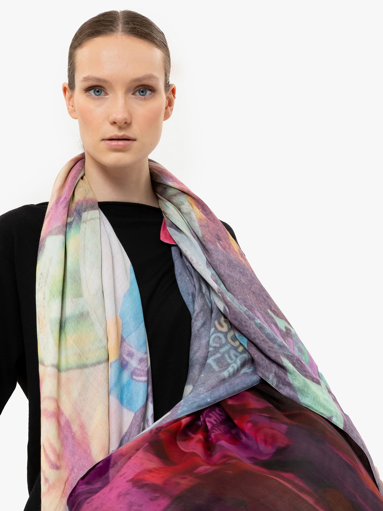 Talking Walls ava double face double face square scarf hollywood