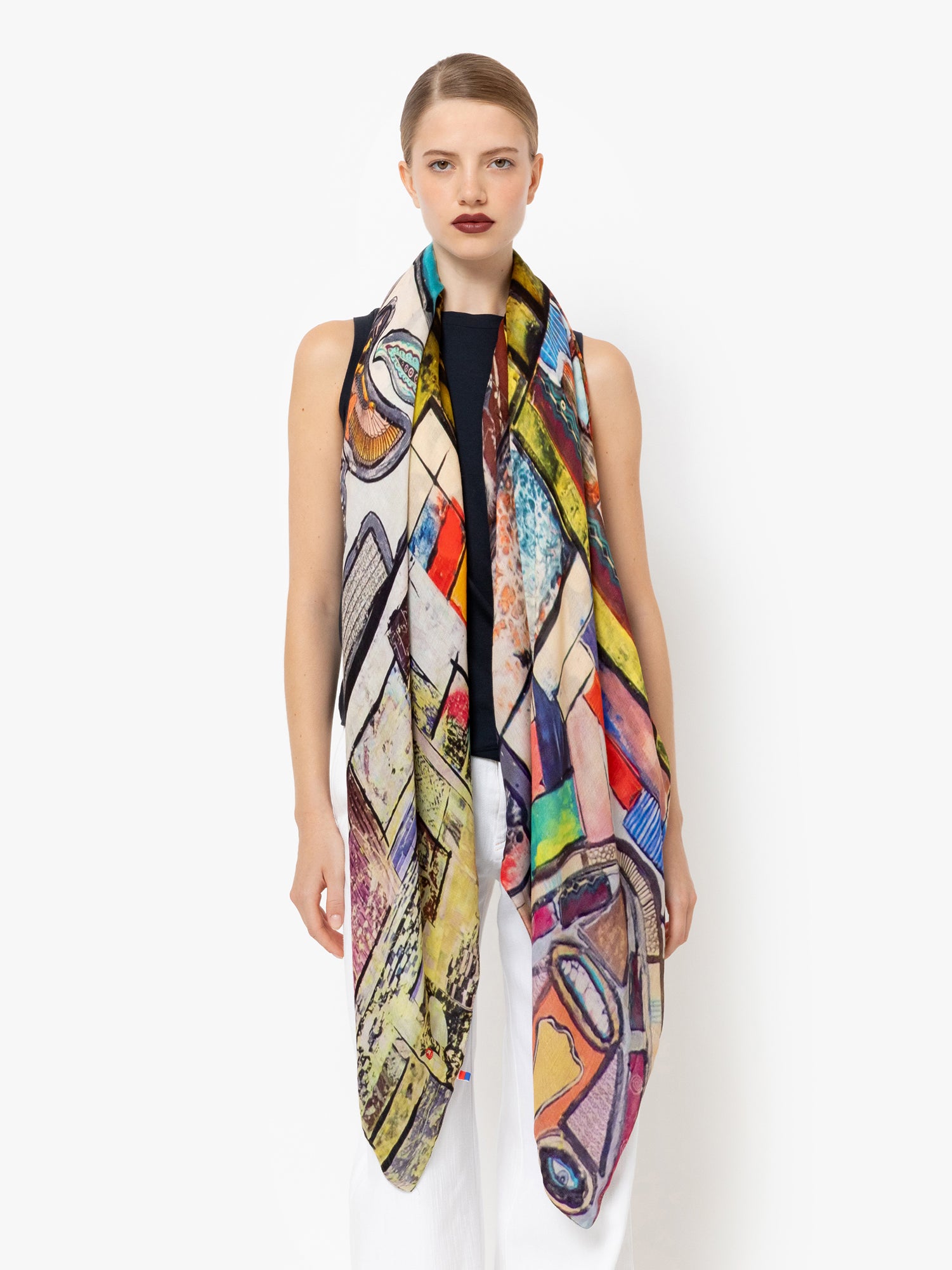 Talking Walls ava double face double face square scarf le tigre du panier