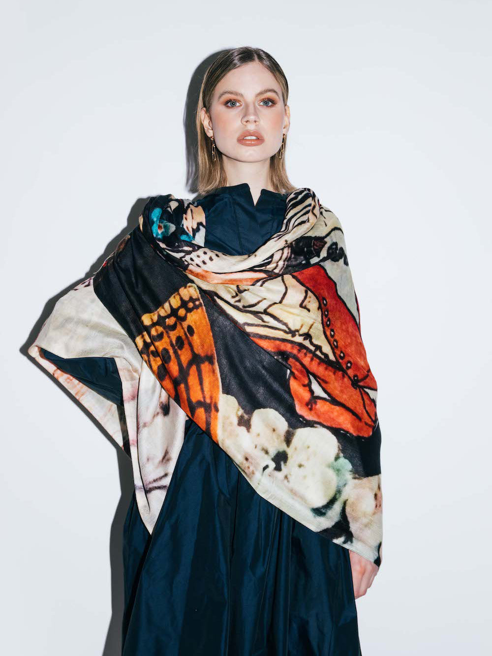 Talking Walls ava double face double face square scarf nightingale
