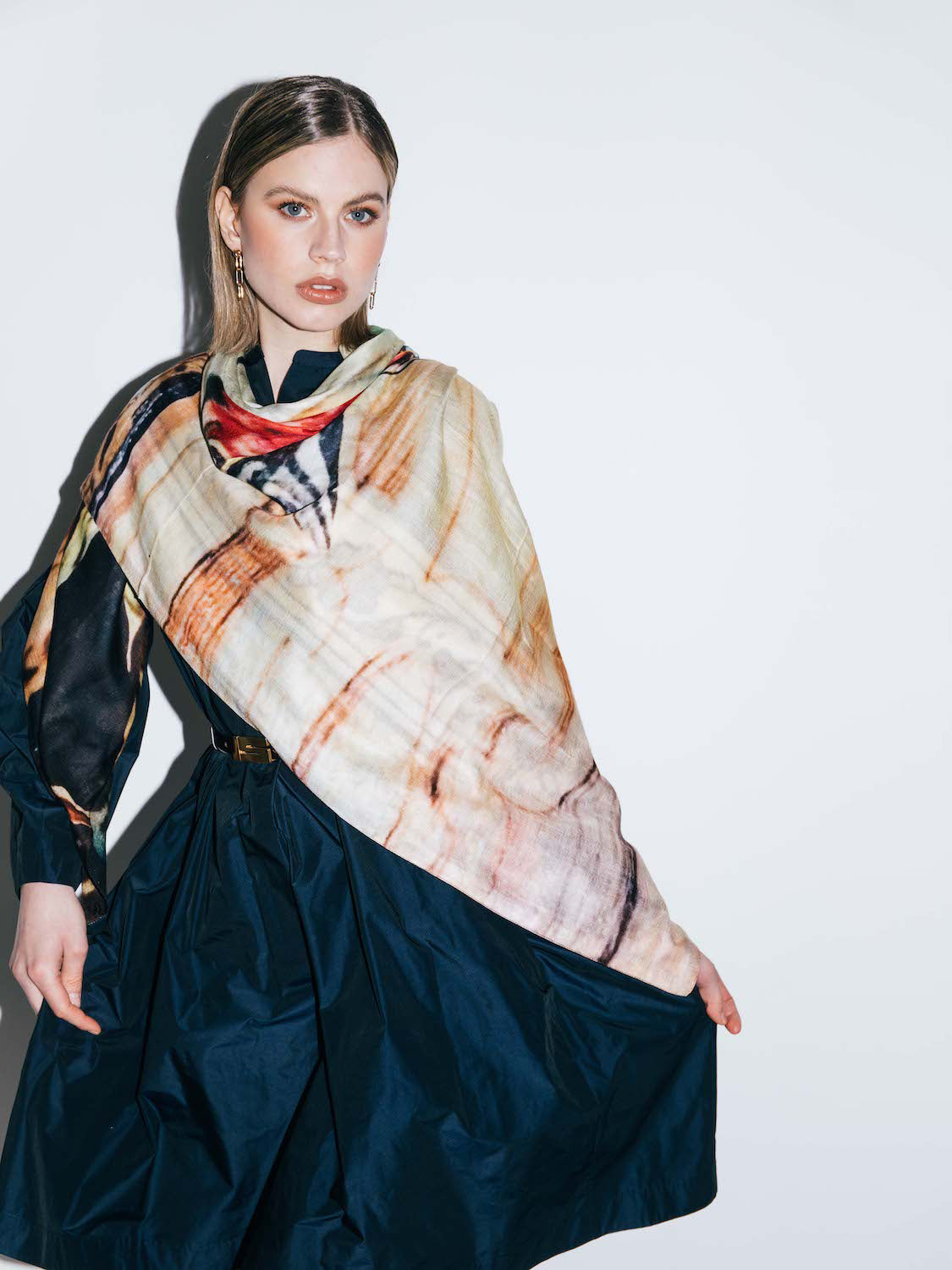 Talking Walls ava double face double face square scarf nightingale