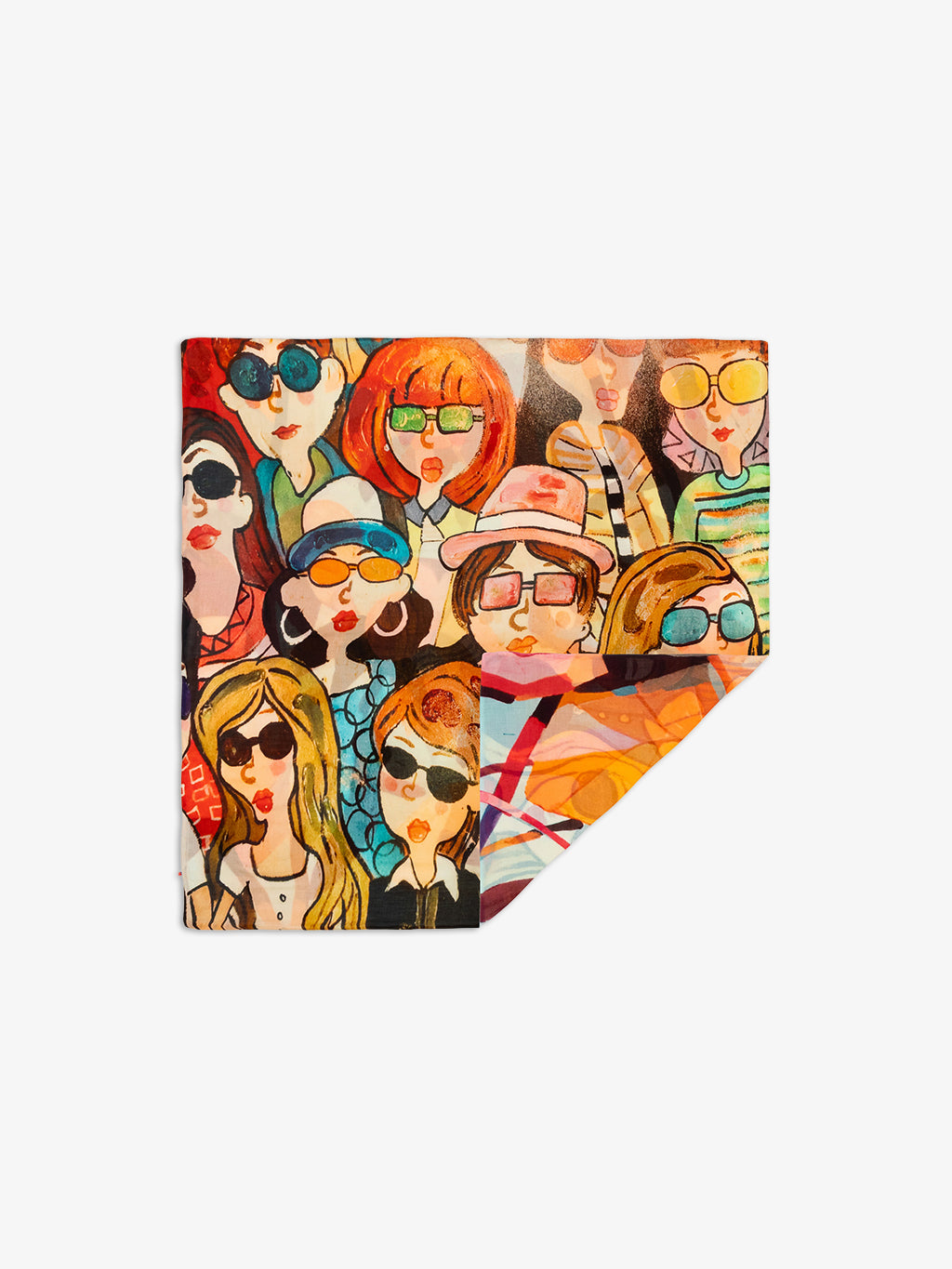Talking Walls ava double face double face square scarf pêche lunettes