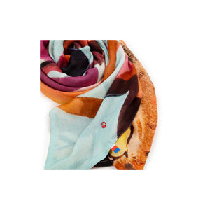 Talking Walls ava double face double face square scarf pêche lunettes
