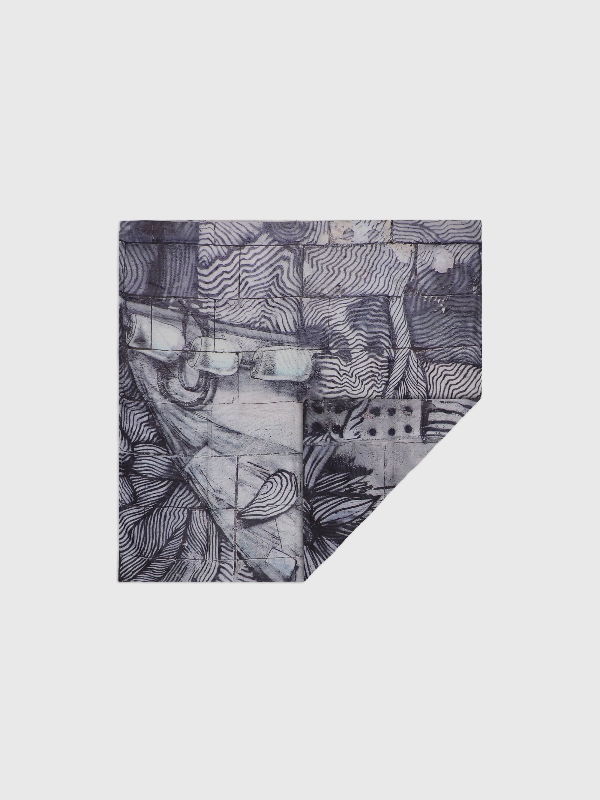 Talking Walls ava double face double face square scarf wiener fish