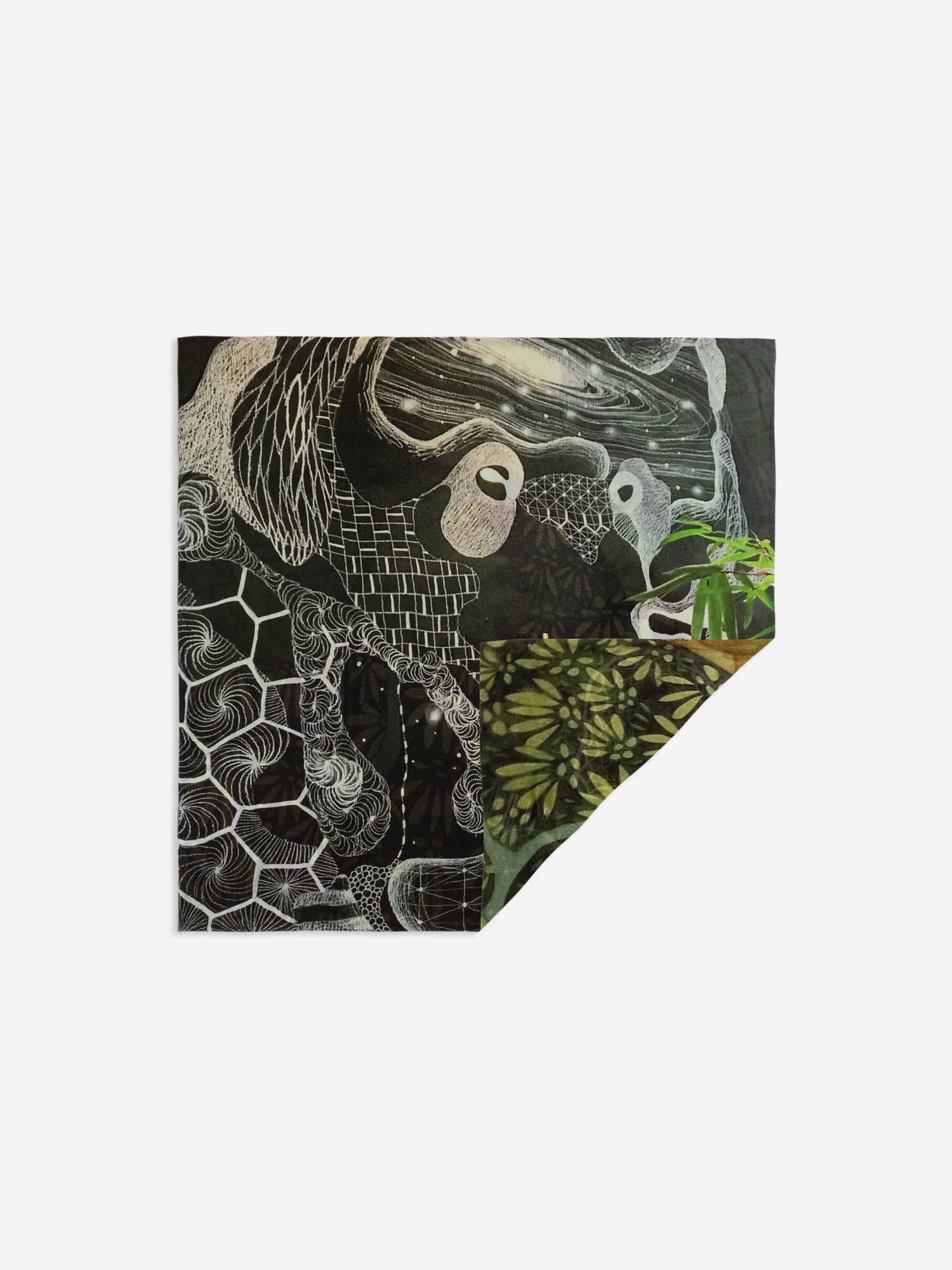 Talking Walls ava jungle buffalo double face square scarf jungle buffalo