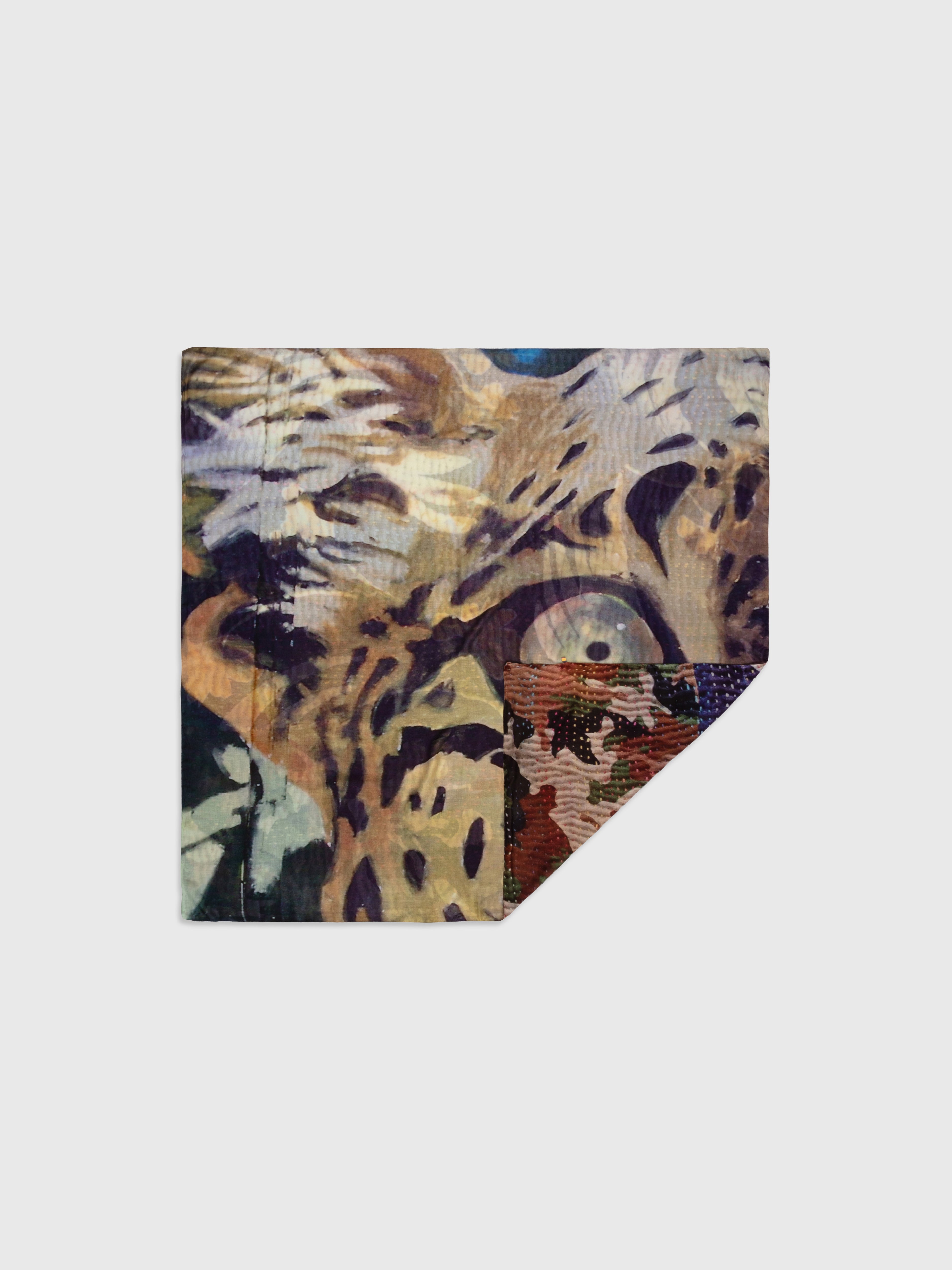 Talking Walls ava leopard cameo double face square scarf leopard cameo