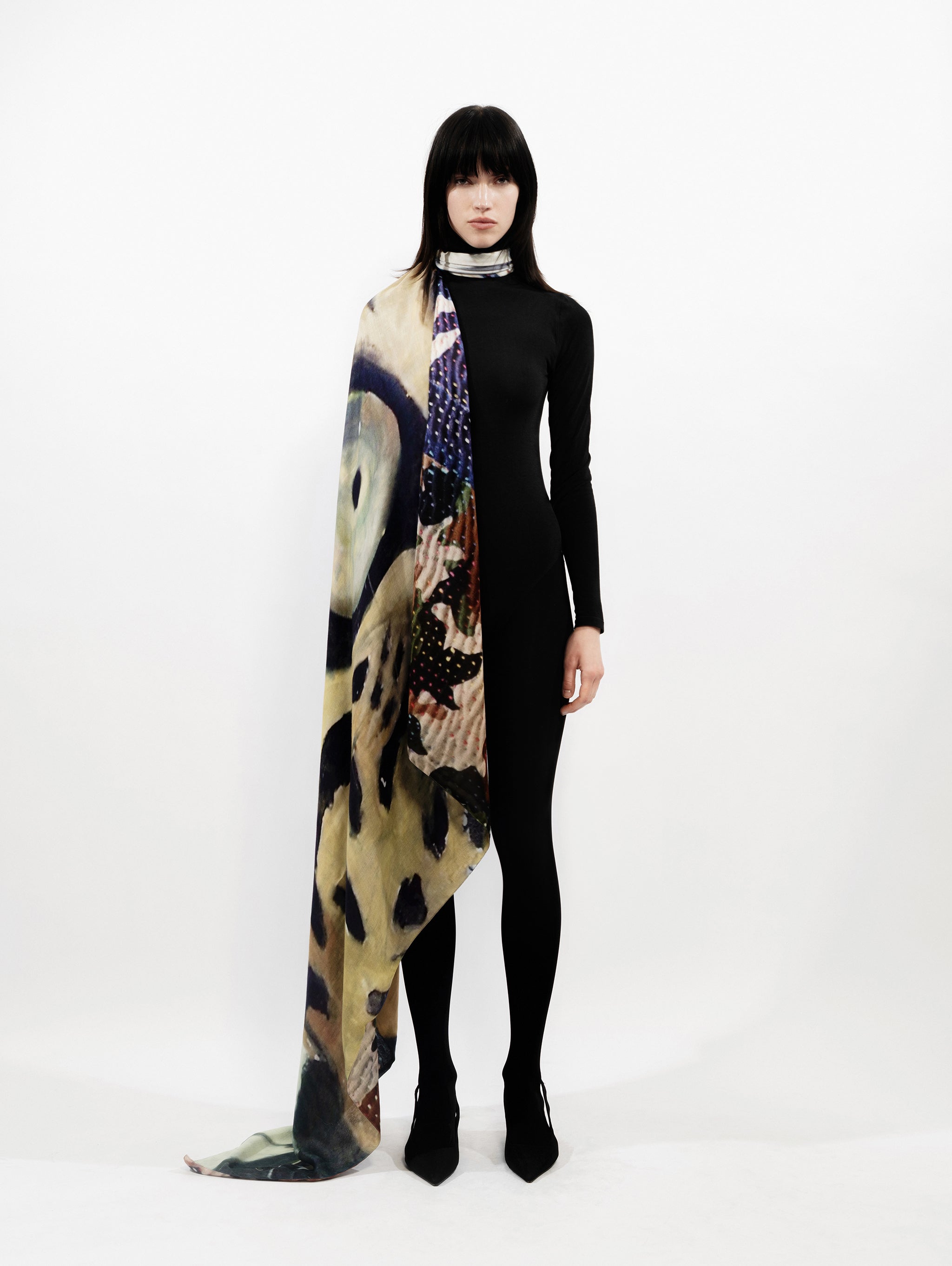 Talking Walls ava leopard cameo double face square scarf leopard cameo