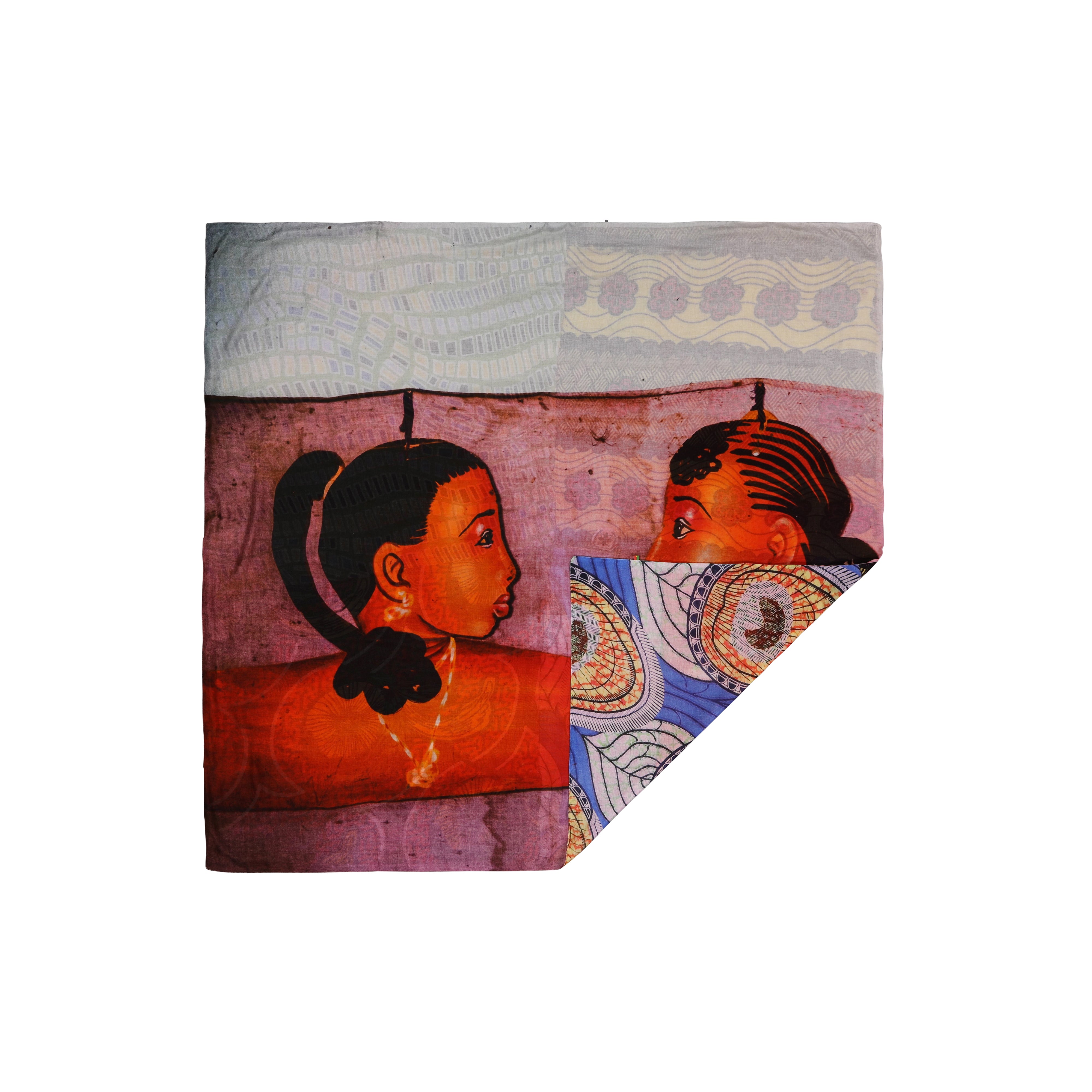 Talking Walls ava double face double face square scarf marimar flowers