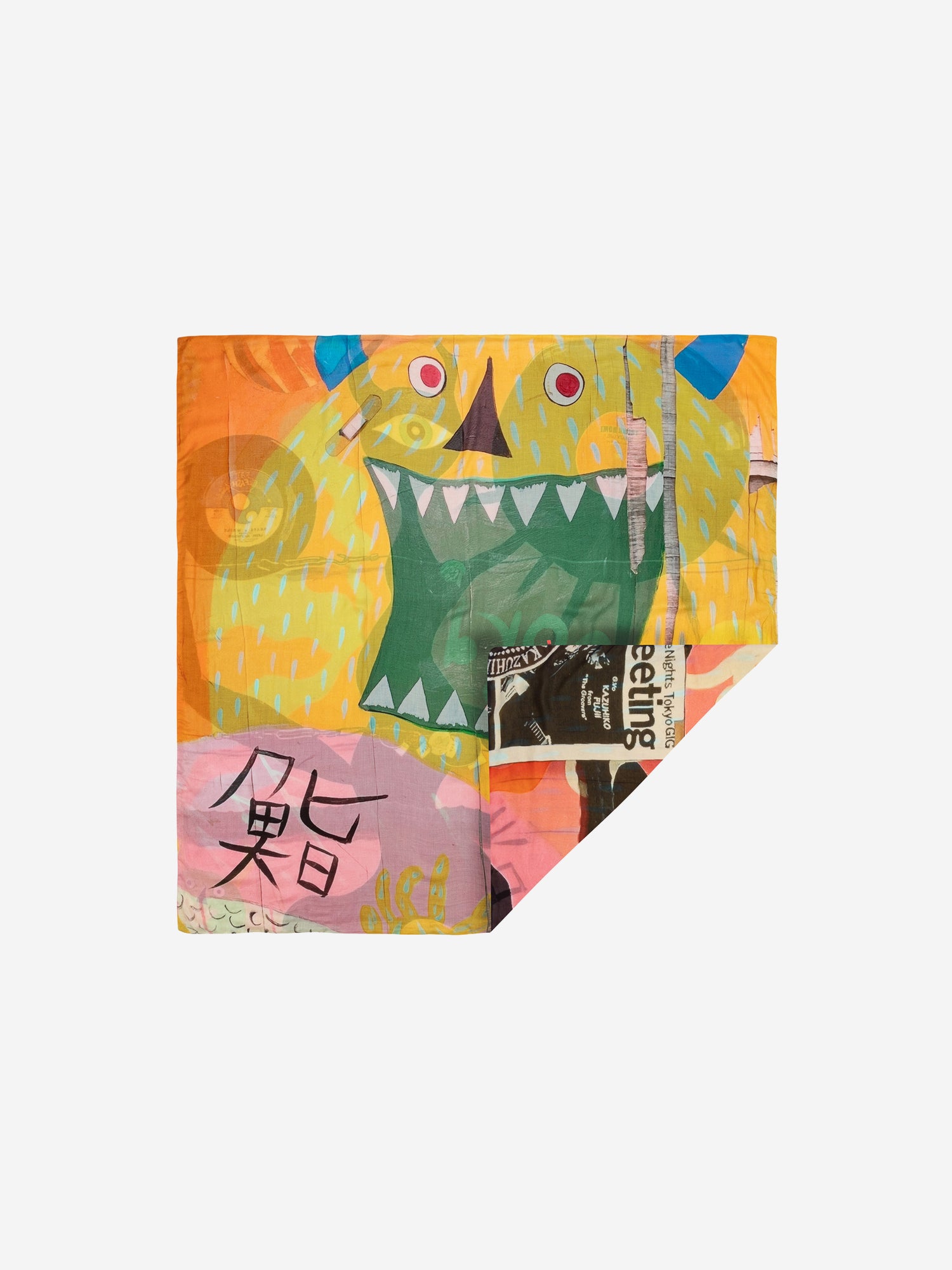 Talking Walls ava monster double face square scarf monster