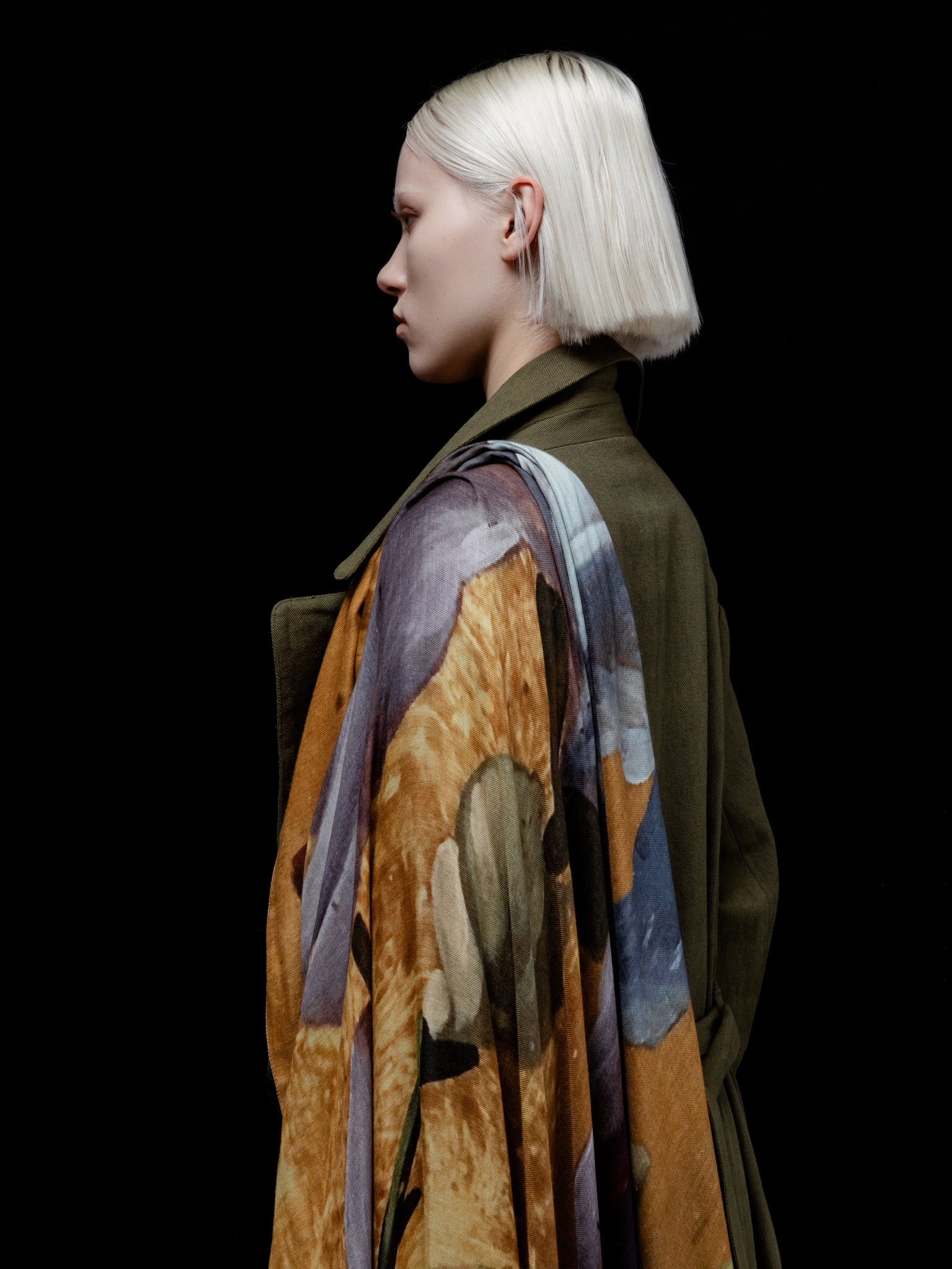 Talking Walls ava plum venice double face square scarf plum venice