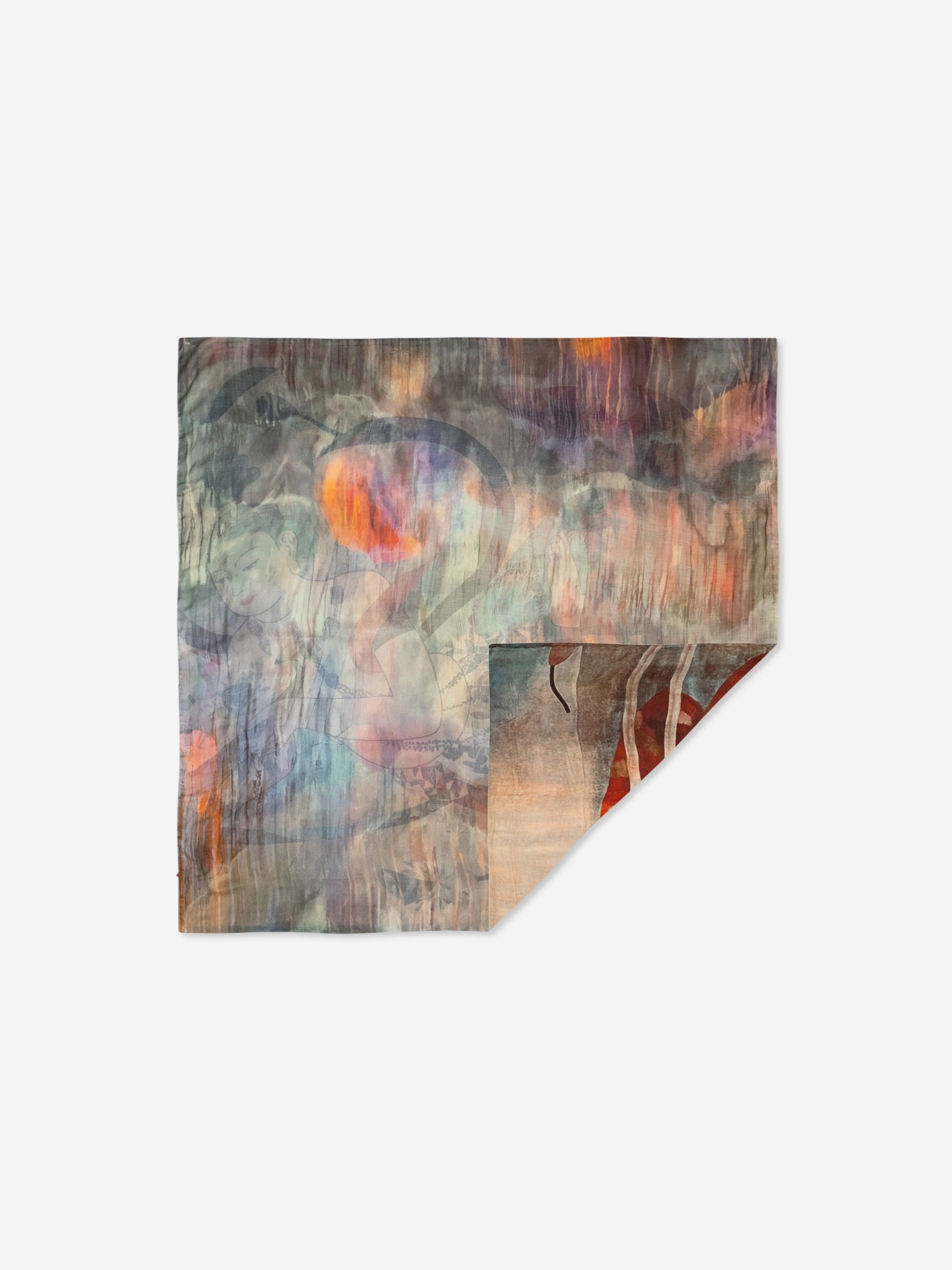 Talking Walls ava senso-ji double face square scarf senso-ji