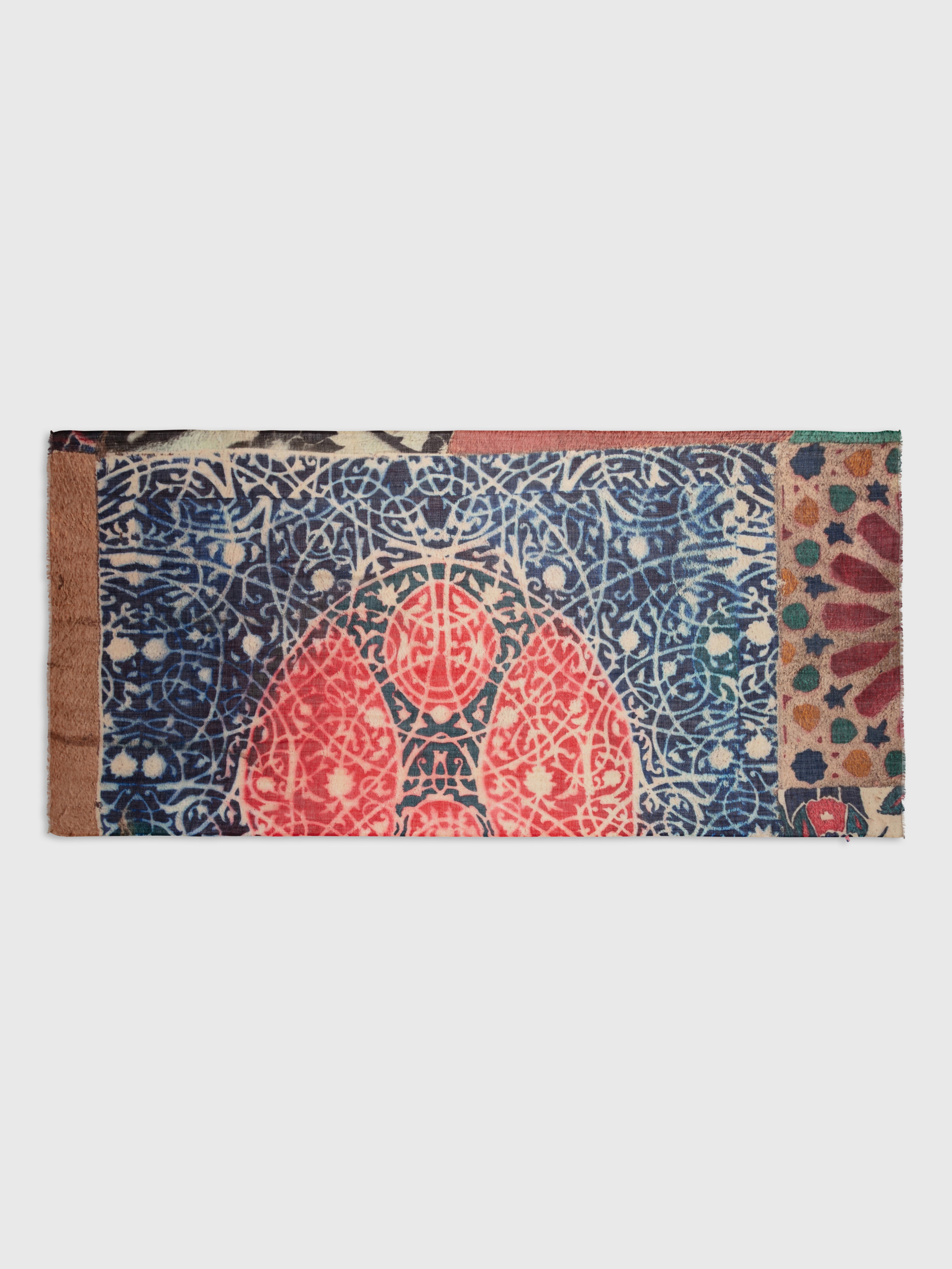 Talking Walls celeste crimson single face rectangular scarf crimson