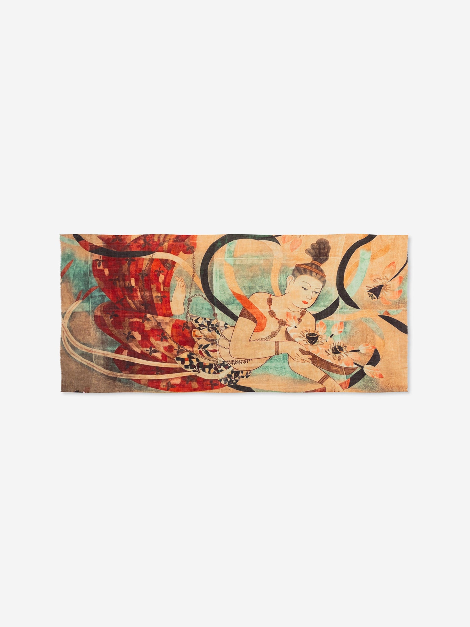 Talking Walls celeste senso-ji single face rectangular scarf