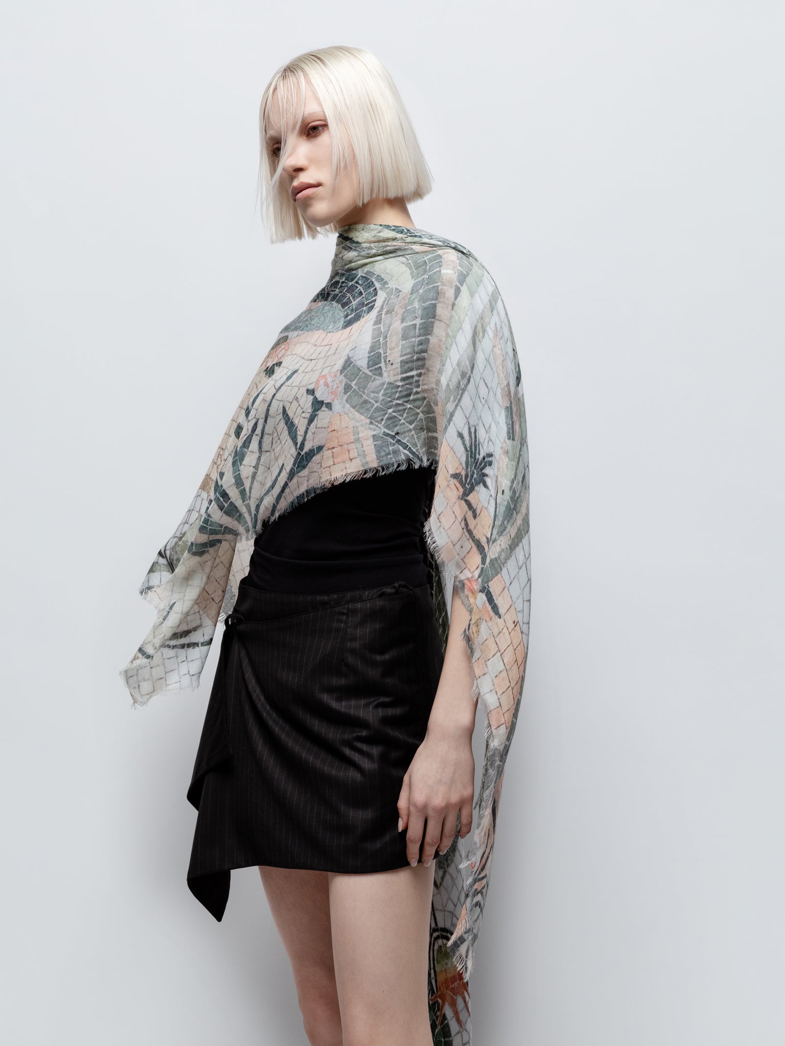 Talking Walls ela agave single face square scarf