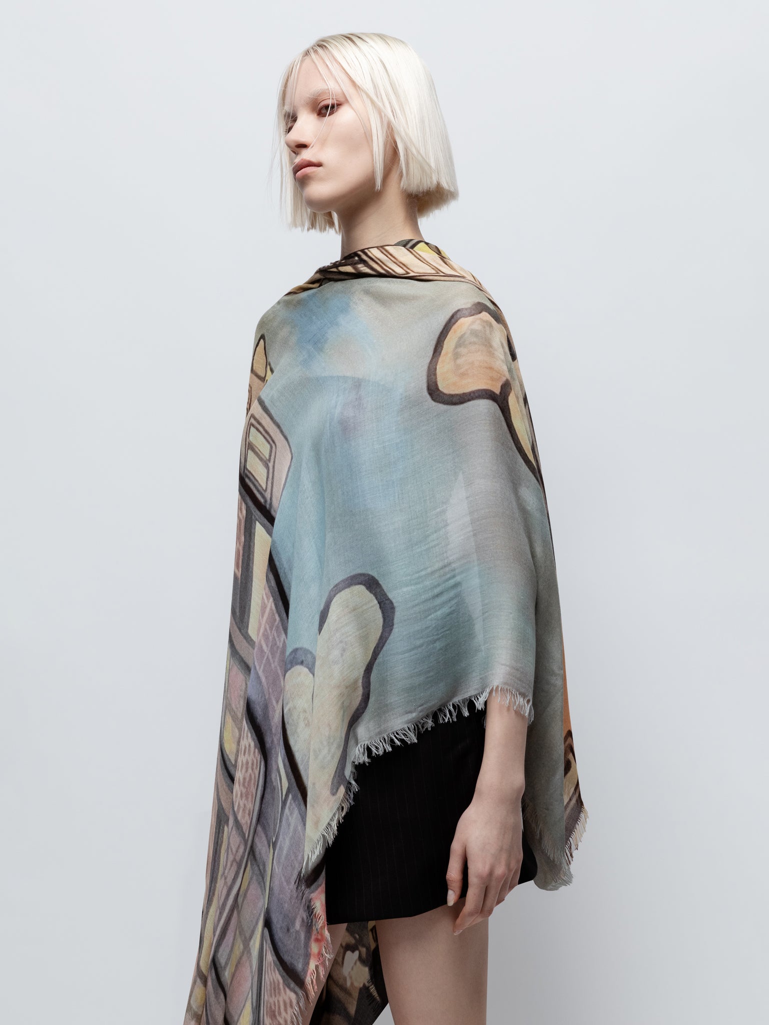 Talking Walls ela block party single face square scarf block party