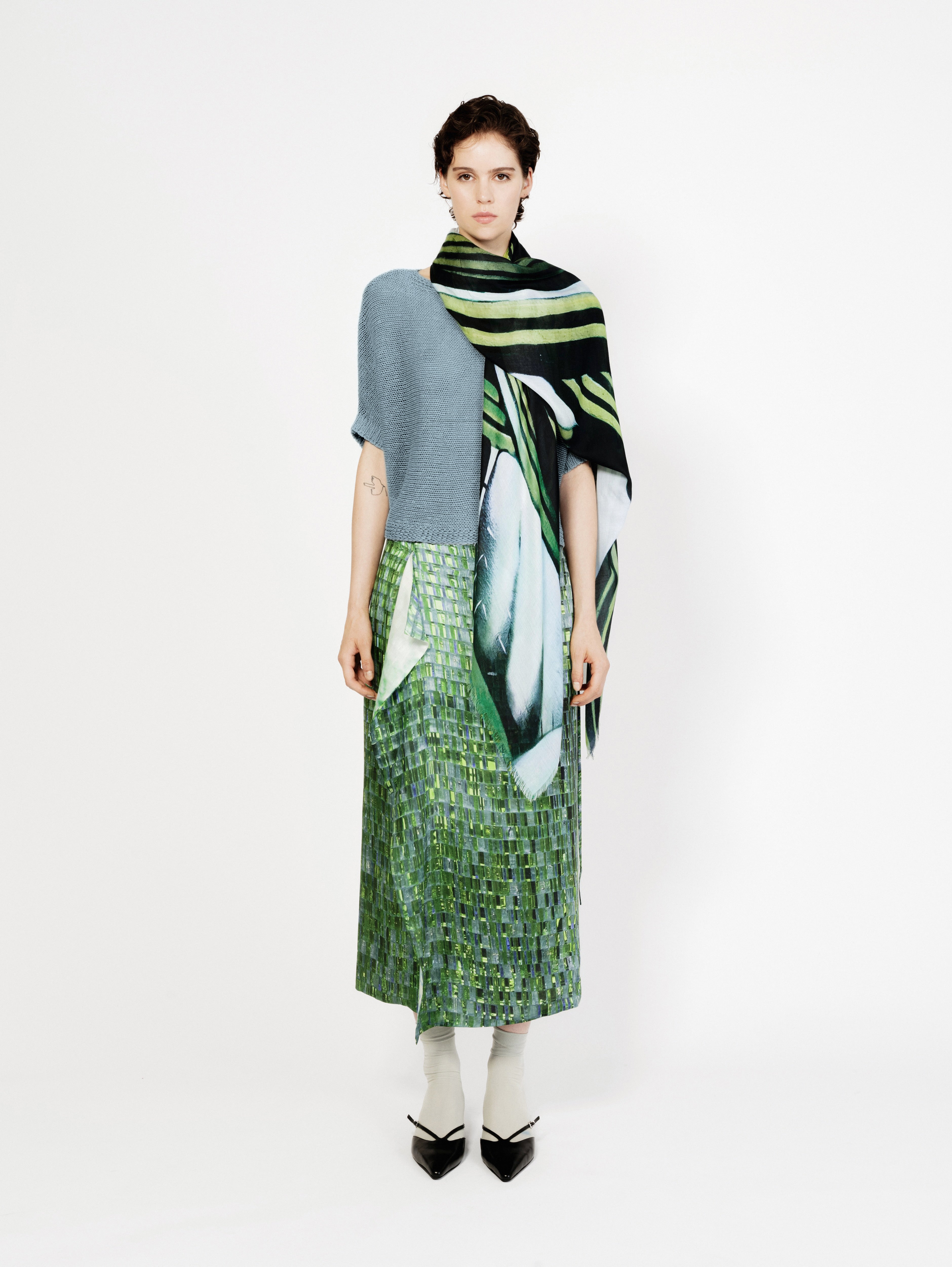 Talking Walls ela cactus club single face square scarf cactus club