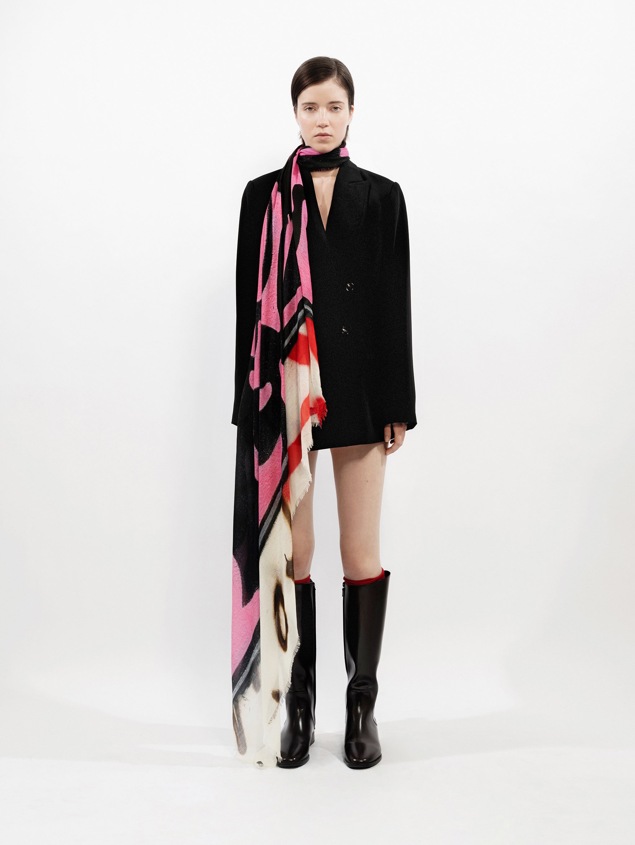 Talking Walls ela fluor single face square scarf fluor