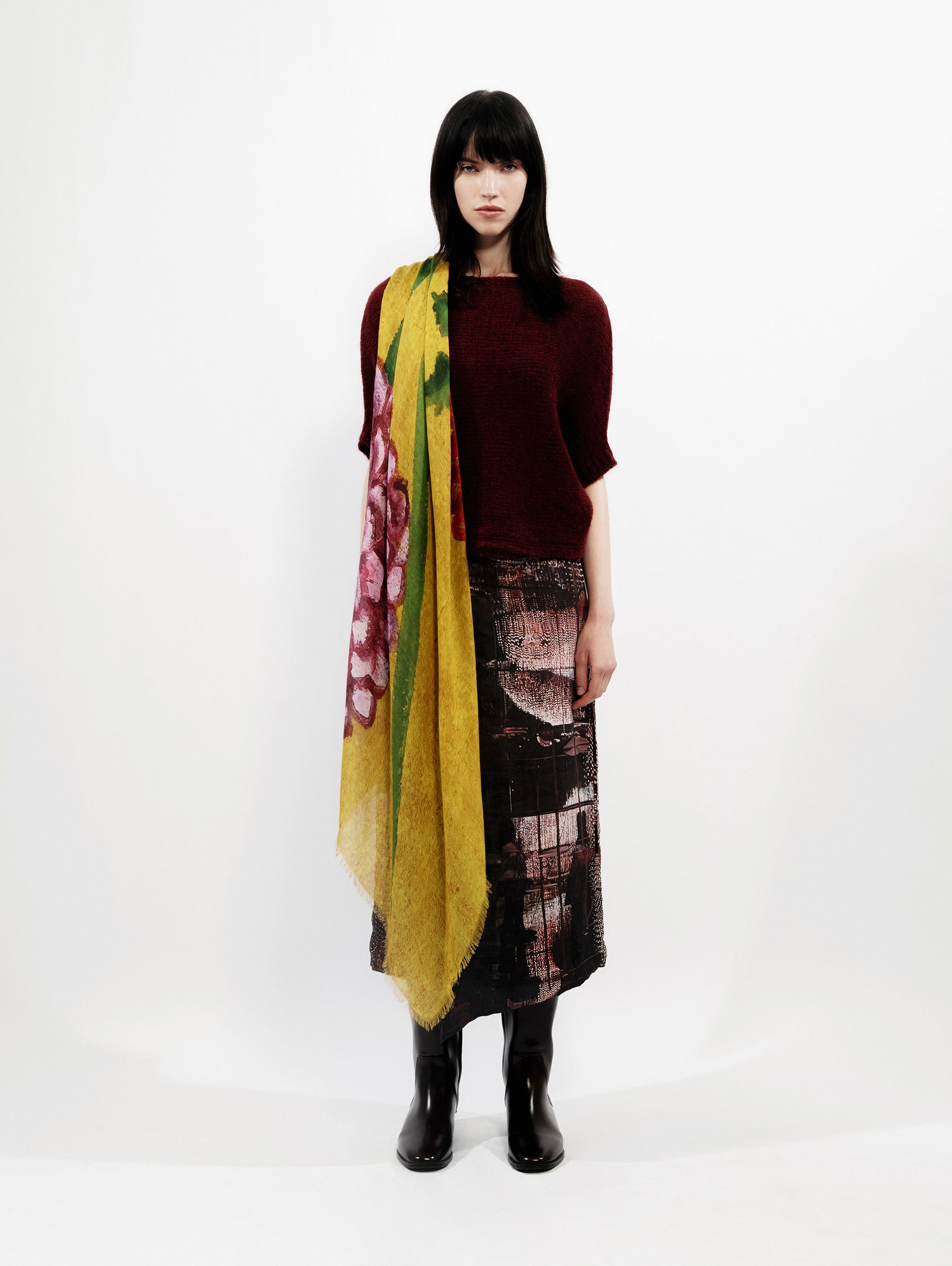 Talking Walls ela hyacinth single face square scarf hyacinth