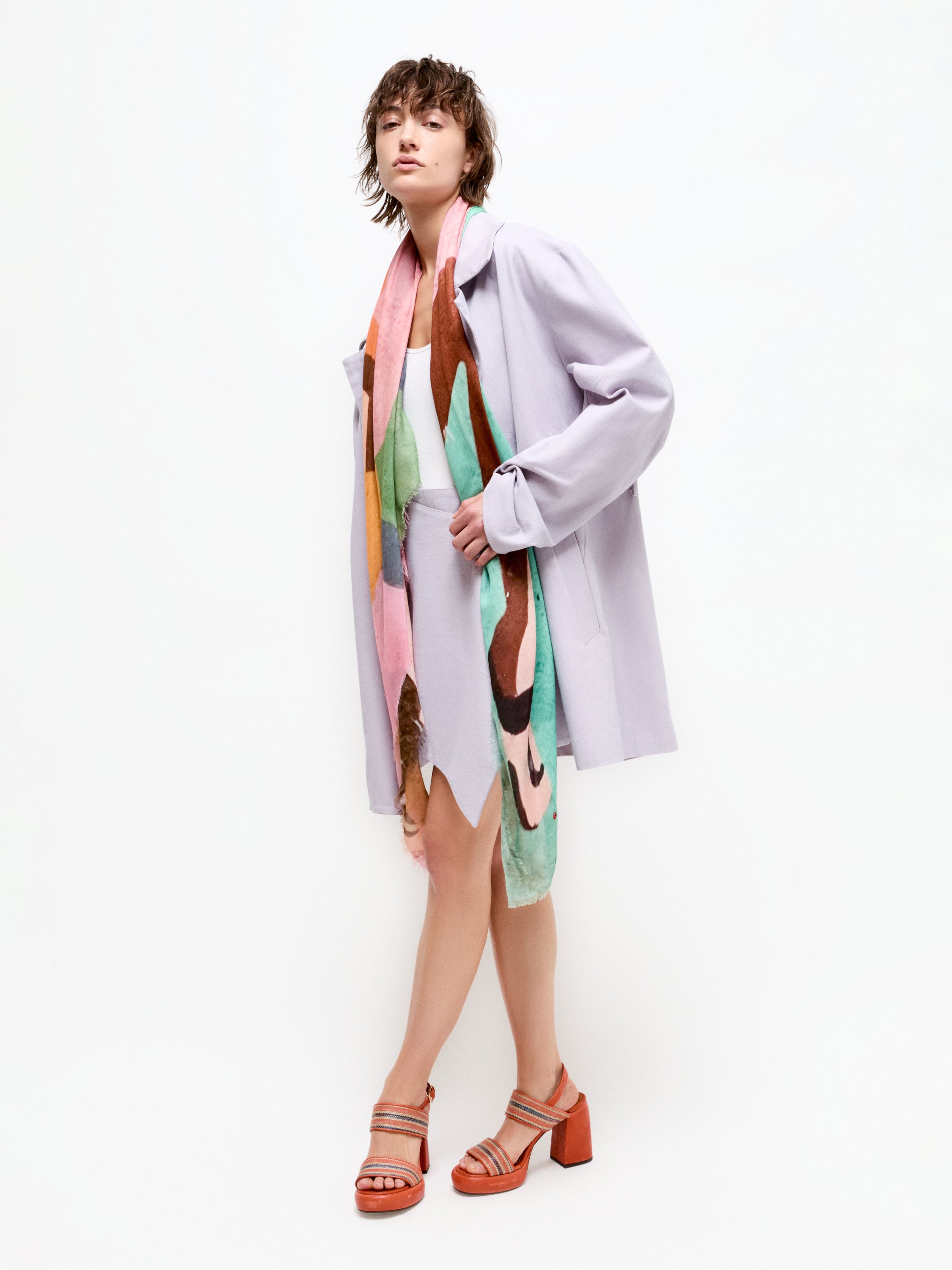 Talking Walls ela muse single face square scarf muse