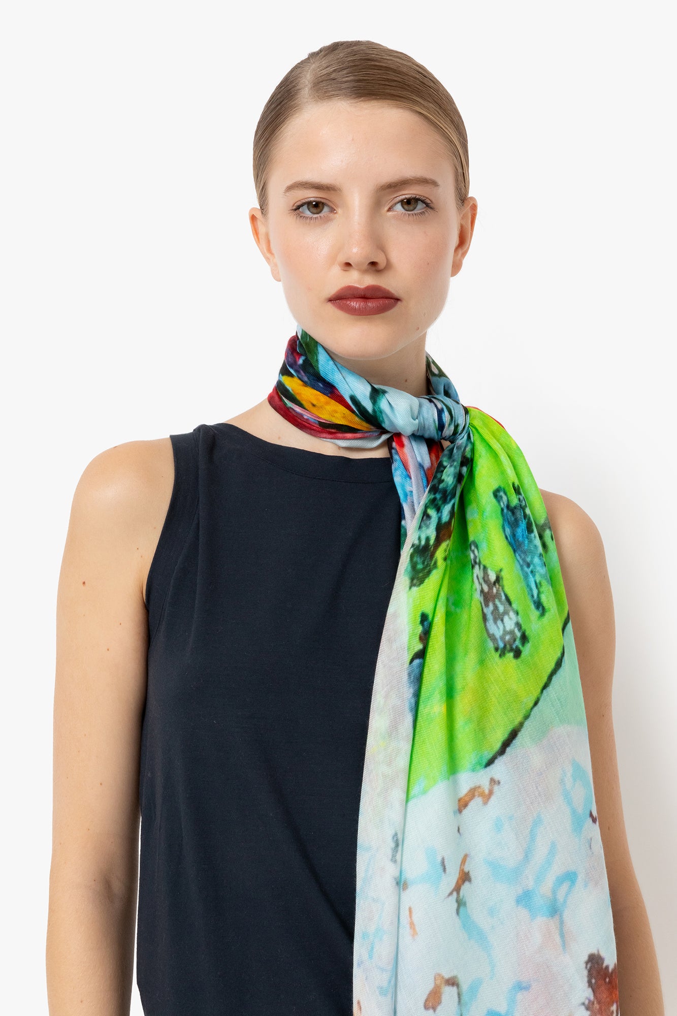 Talking Walls ela single face single face square scarf flower basket single