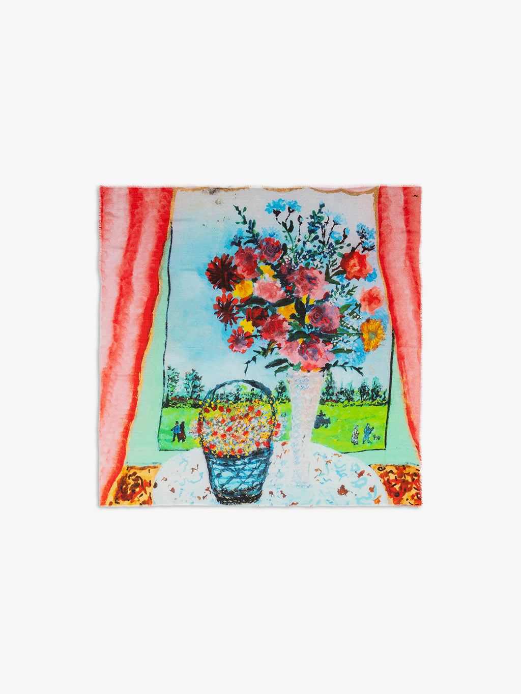 Talking Walls ela single face single face square scarf flower basket single