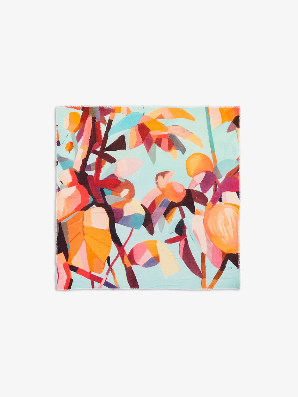 Talking Walls ela single face single face square scarf pêche