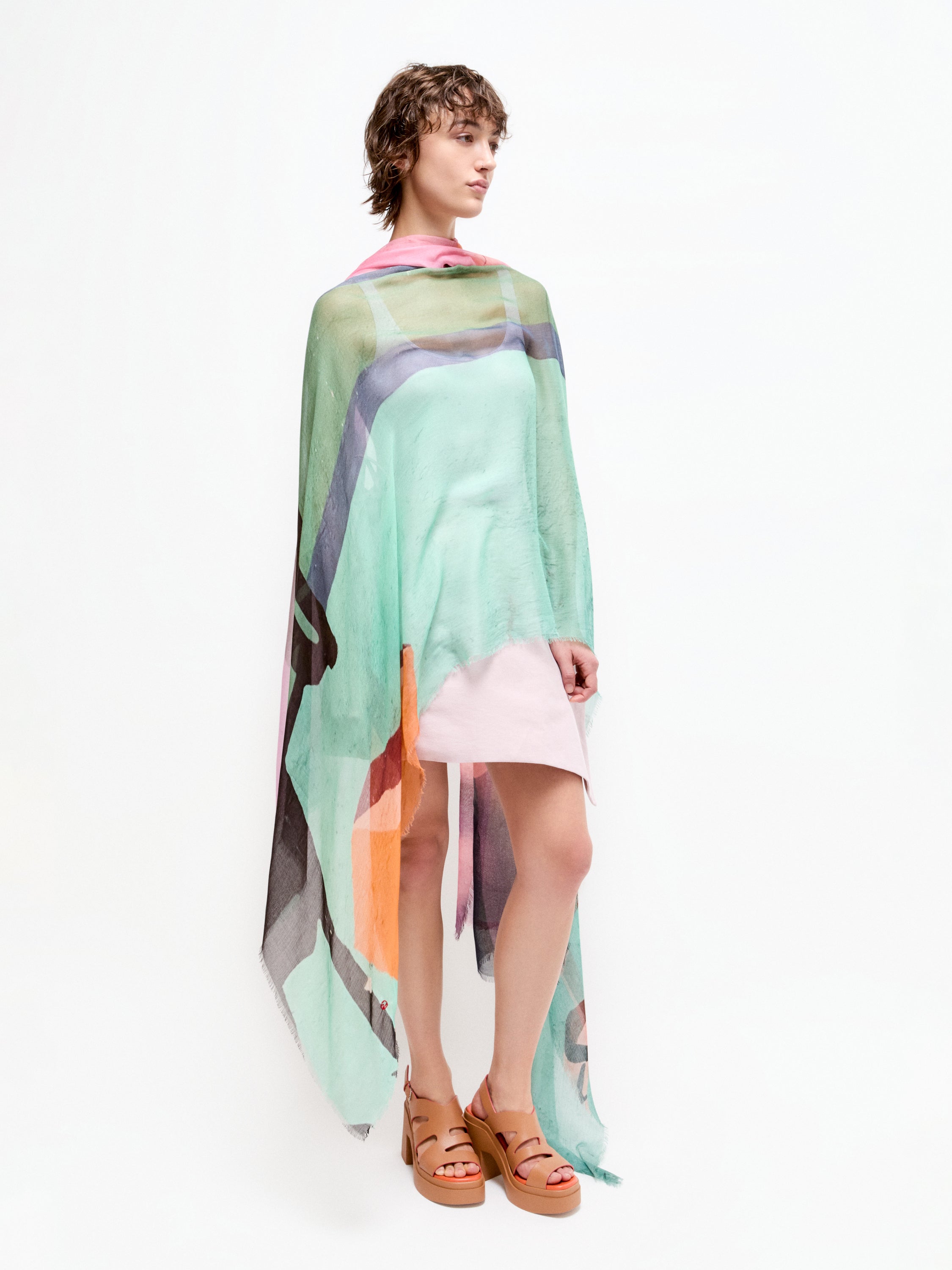 Talking Walls gloria muse single face square scarf muse