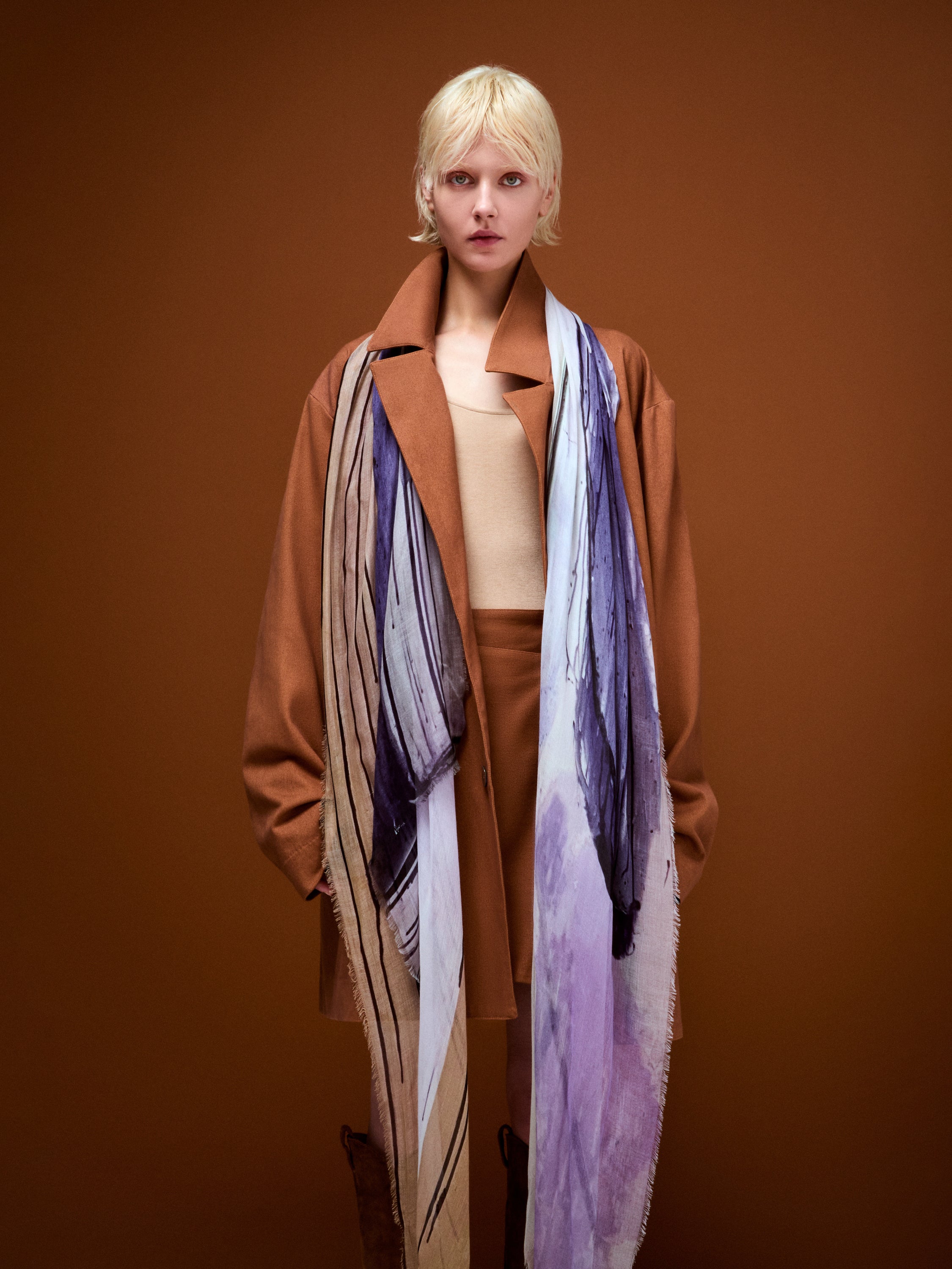 Talking Walls gloria purple haze single face square scarf purple haze