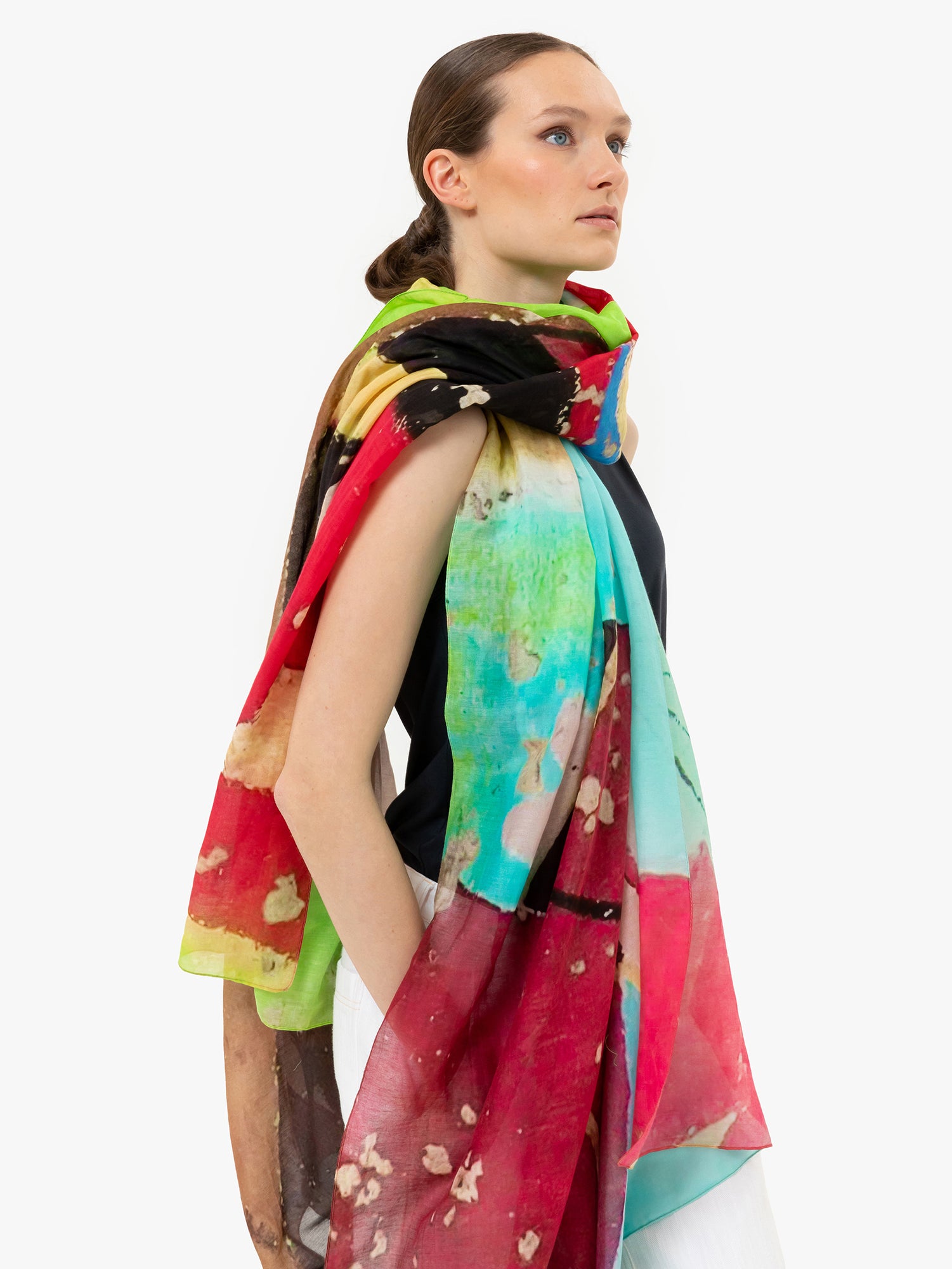 Talking Walls joy single face single face rectangular scarf hai chi