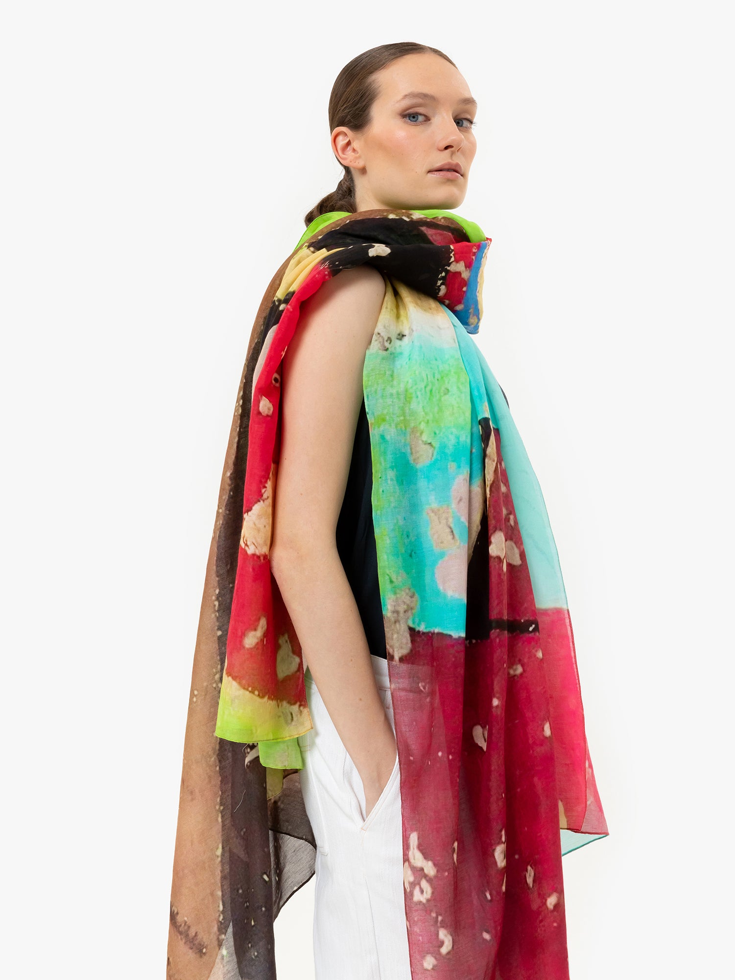 Talking Walls joy single face single face rectangular scarf hai chi