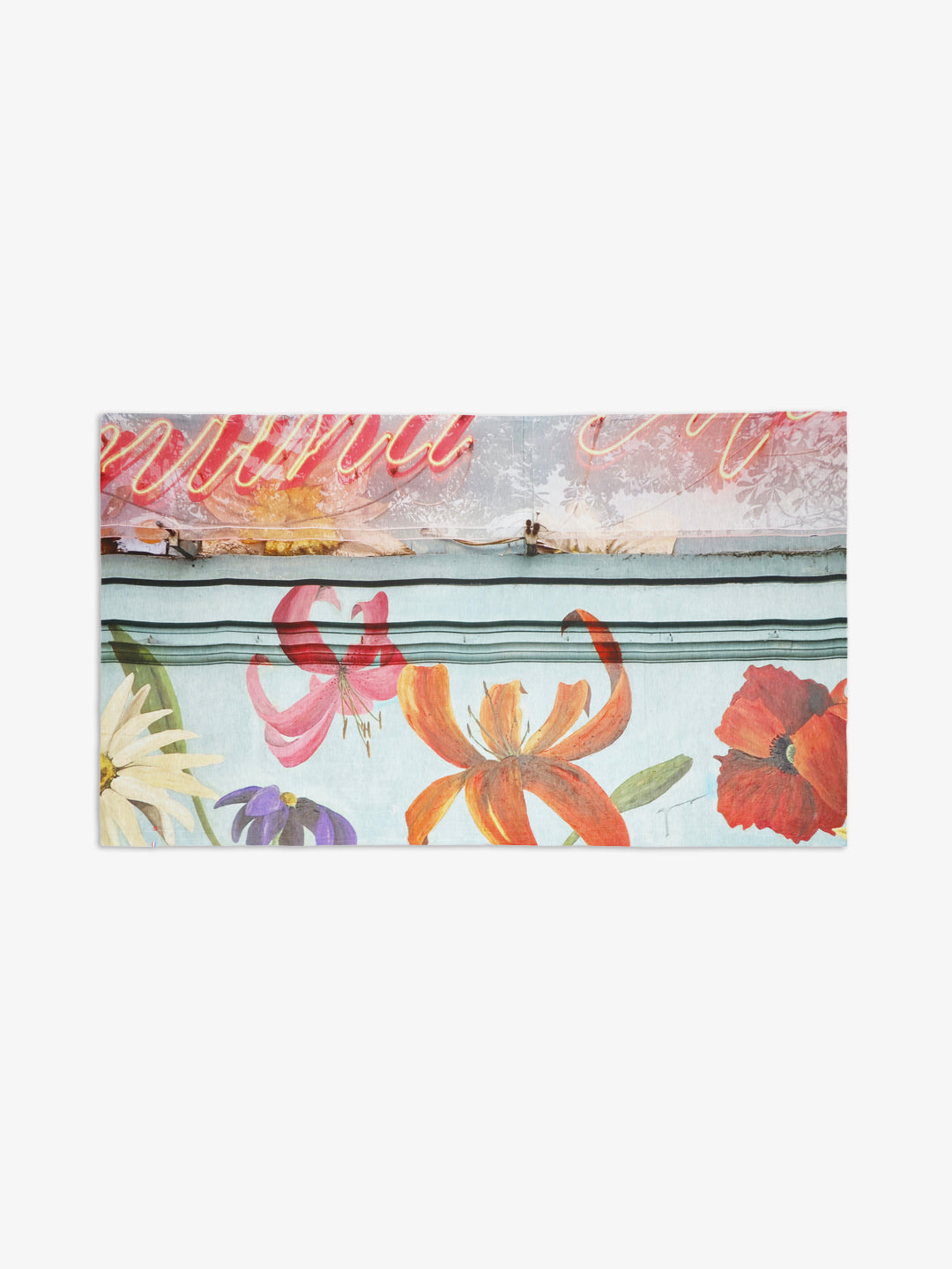 Talking Walls joy single face single face rectangular scarf neon flowers