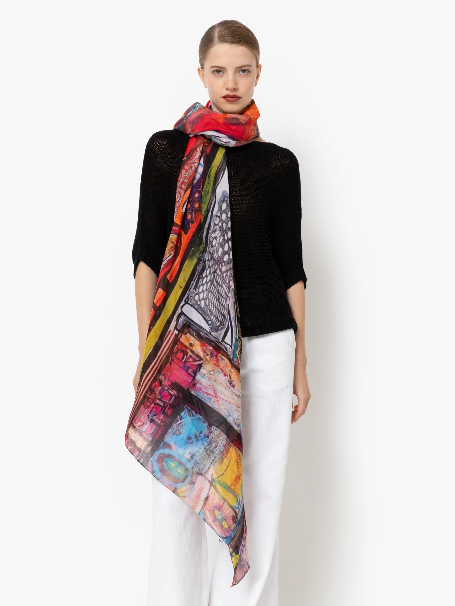 Talking Walls joy single face single face rectangular scarf les yeux du panier rectangle