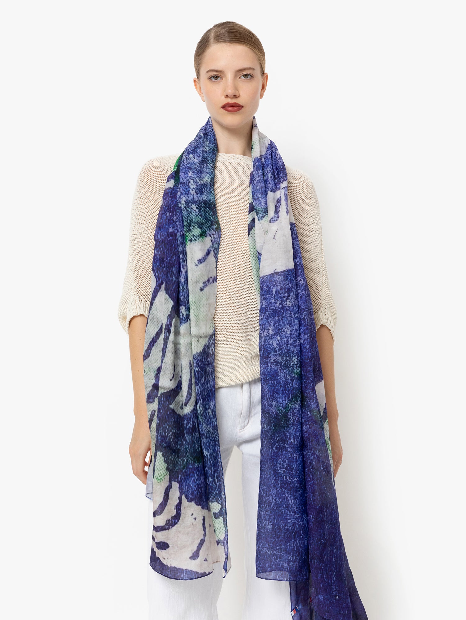 Talking Walls joy single face Single face rectangular scarf tigre atlantique