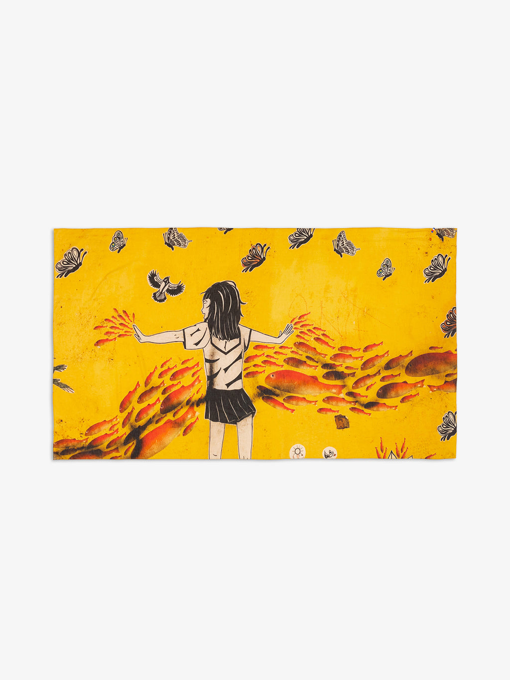 Talking Walls joy single face Single face rectangular scarf wings and fins