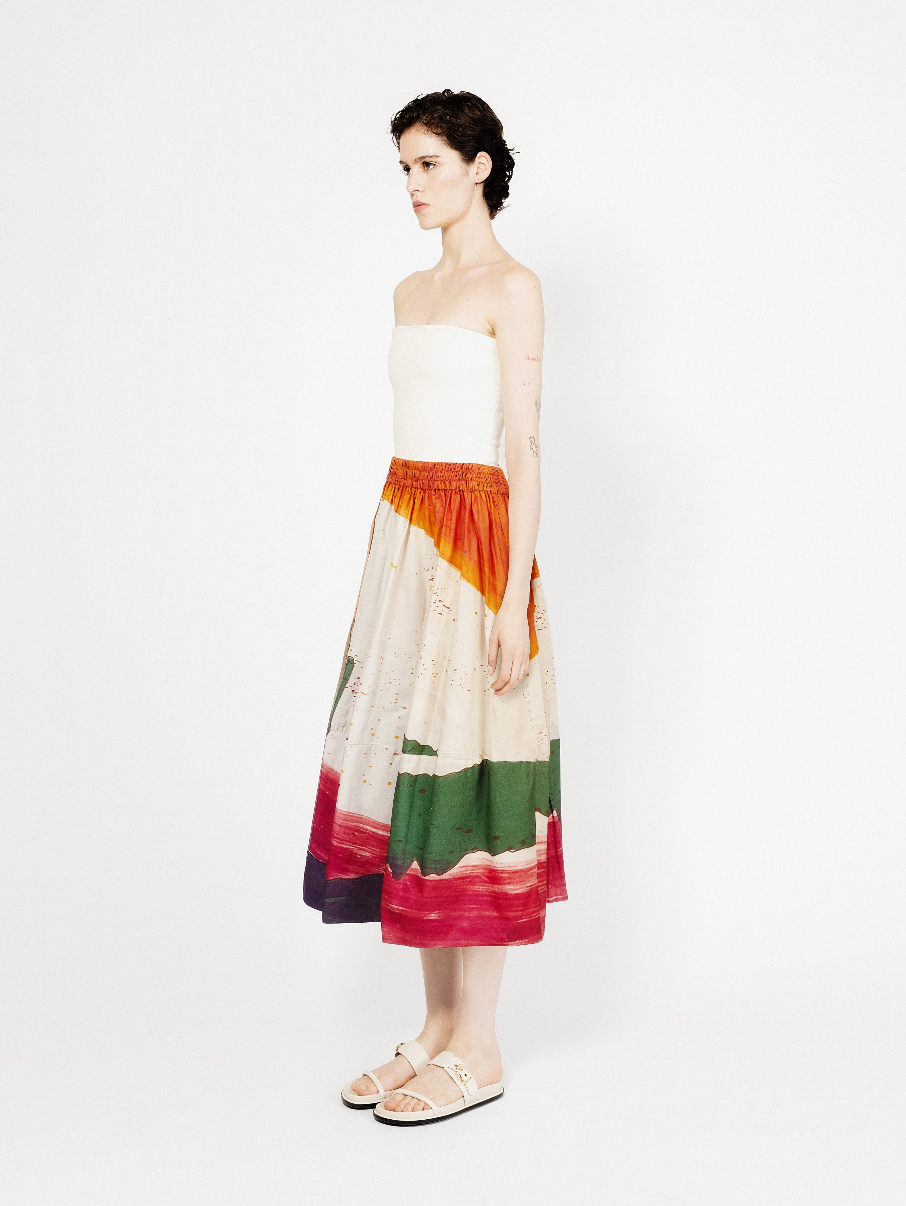 Talking Walls juju arlatan A-line midi skirt arlatan