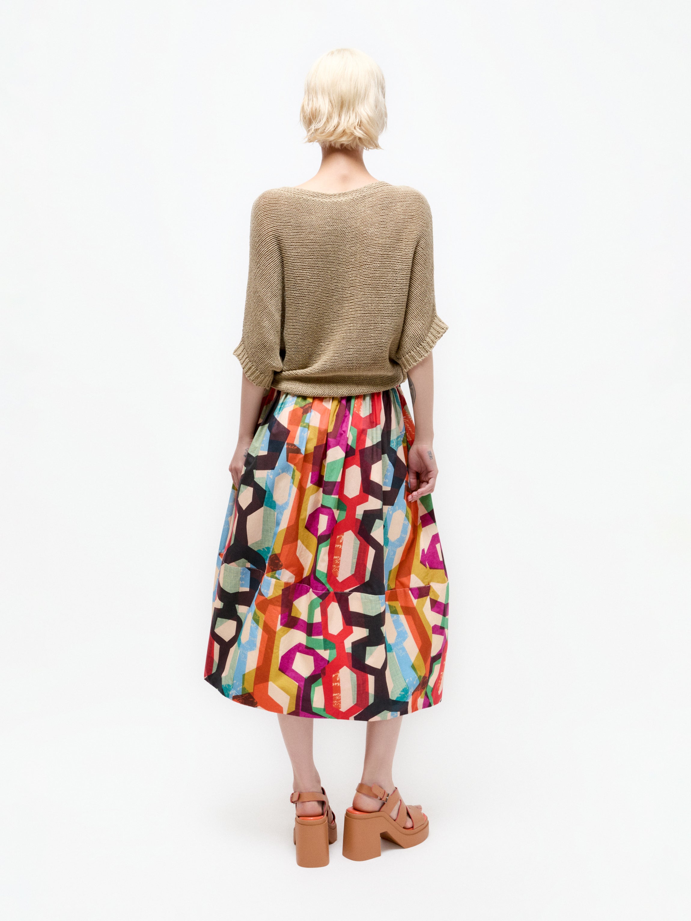 Talking Walls juju carousel A-line midi skirt carousel