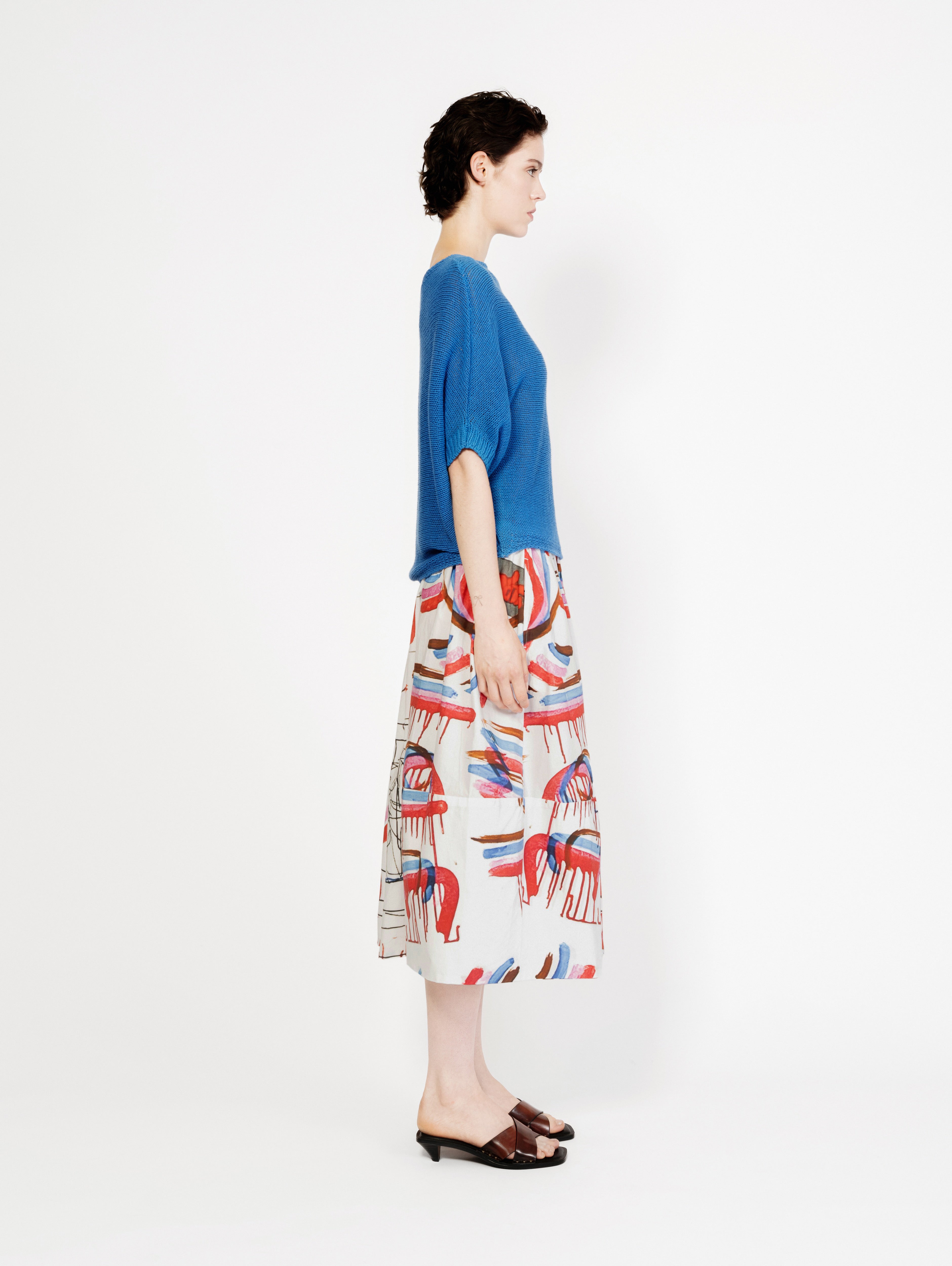 Talking Walls juju fréquence A-line midi skirt fréquence