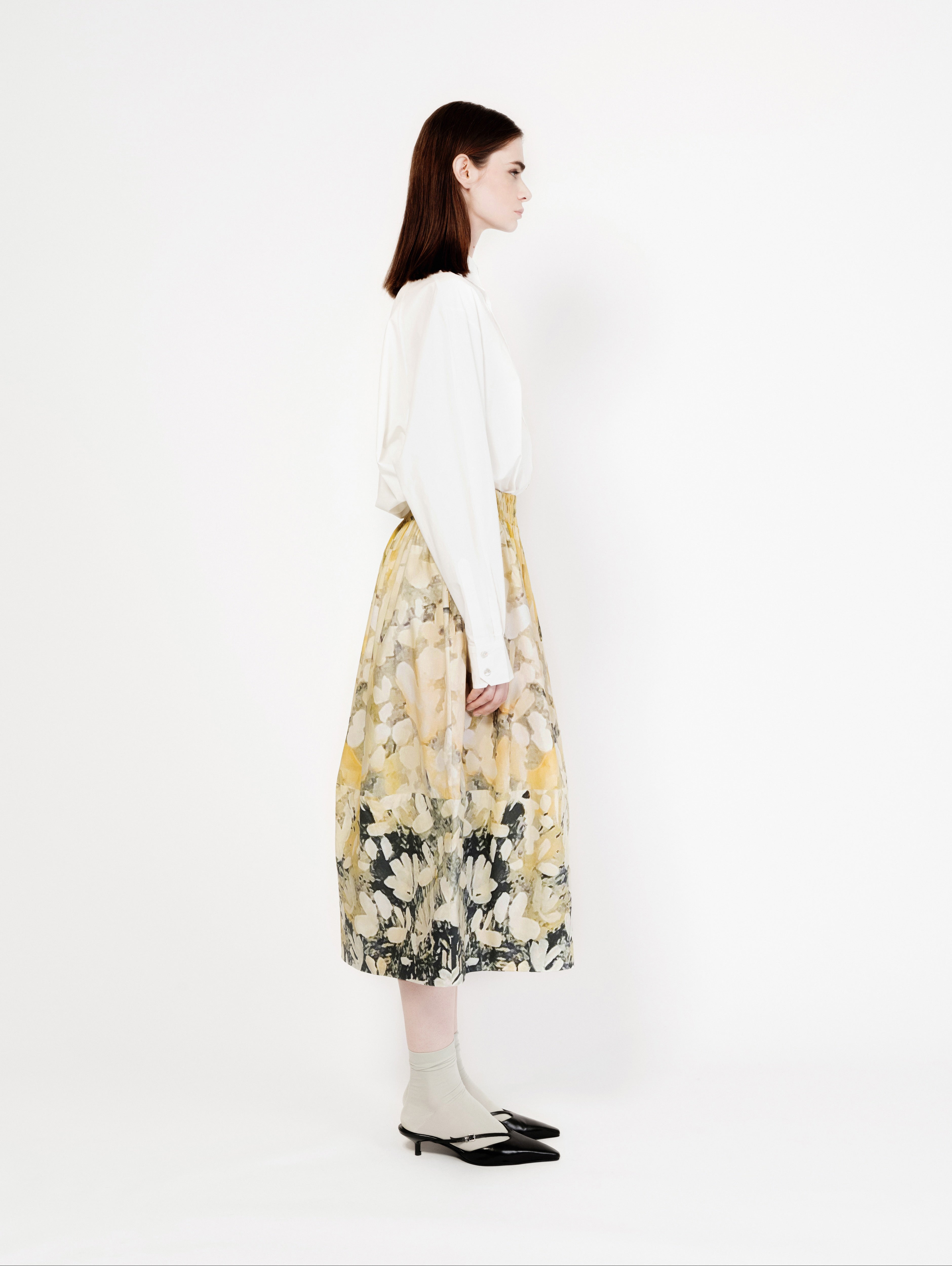 Talking Walls juju solène A-line midi skirt solène